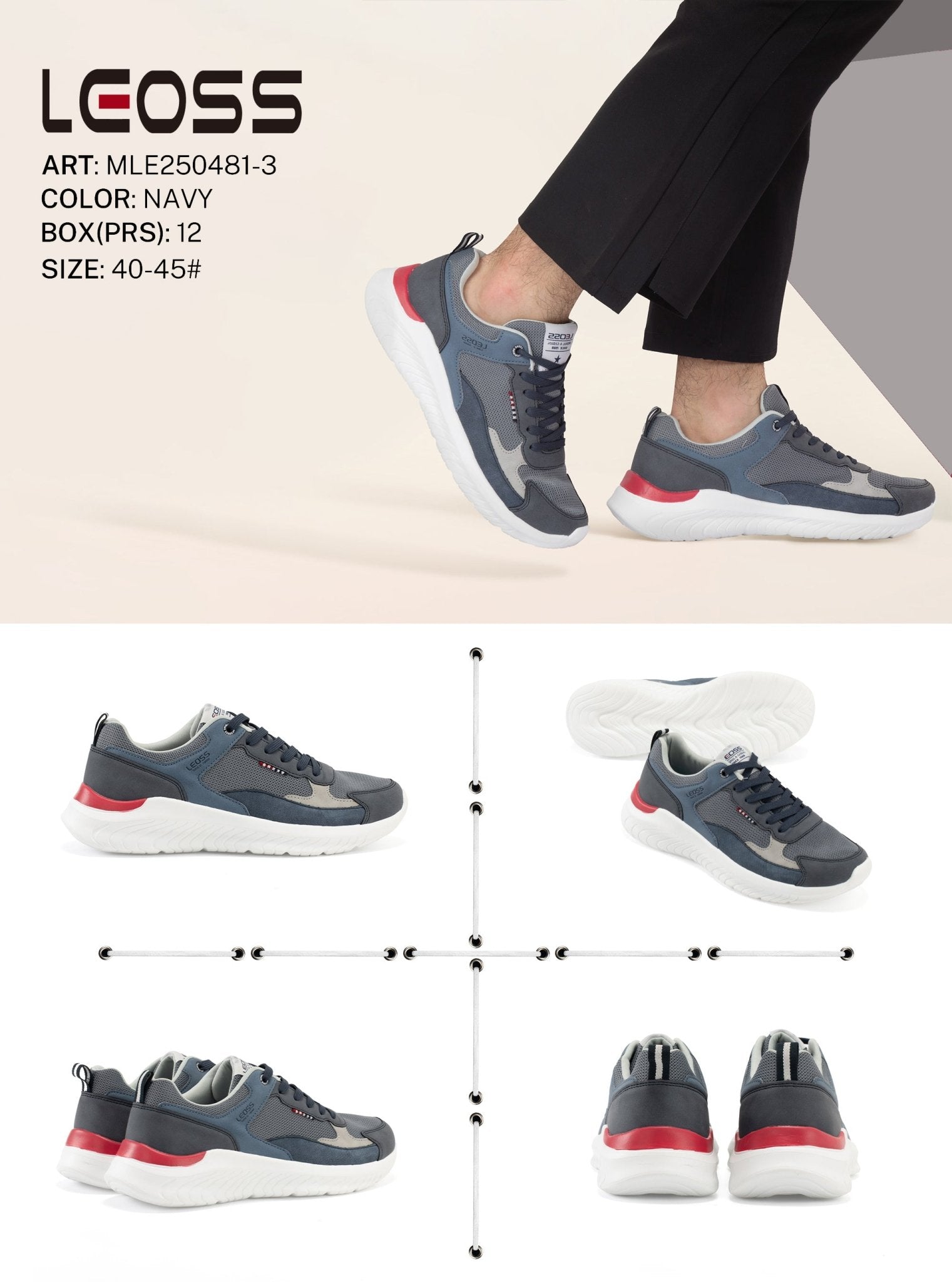 Casual Shoes Man Mle250481 - 3 - Fornitura all'ingrosso di Scarpe Uomo da Jomix Shoes B2B