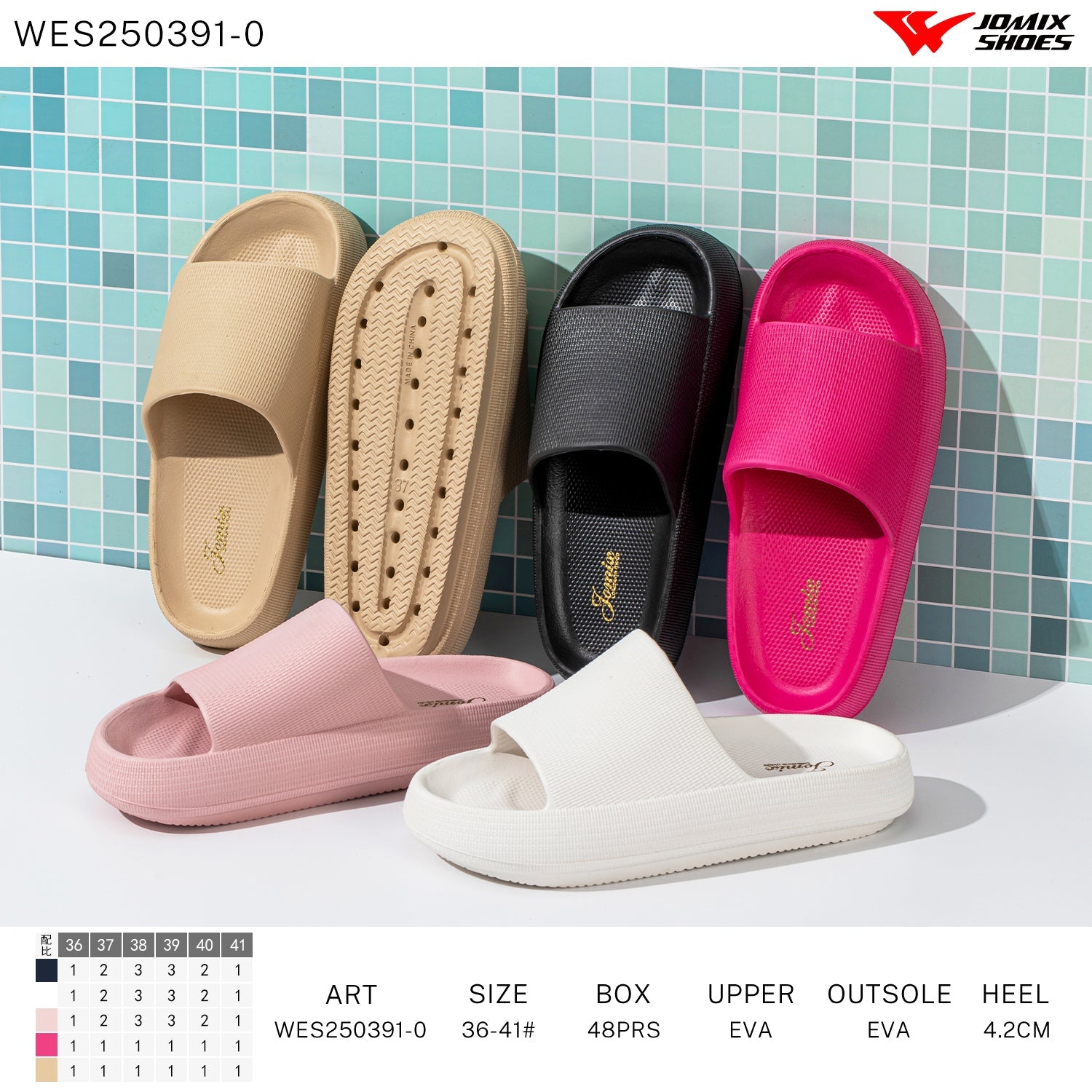 Ciabatte Donna Mix Colore Wes250391 - 0 - Fornitura all'ingrosso di Ciabatte Donna da Jomix Shoes B2B