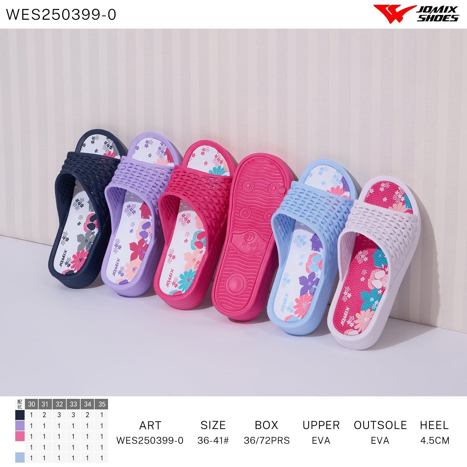 Ciabatte Donna Mix Colore Wes250399 - 0 - Fornitura all'ingrosso di Ciabatte Donna da Jomix Shoes B2B