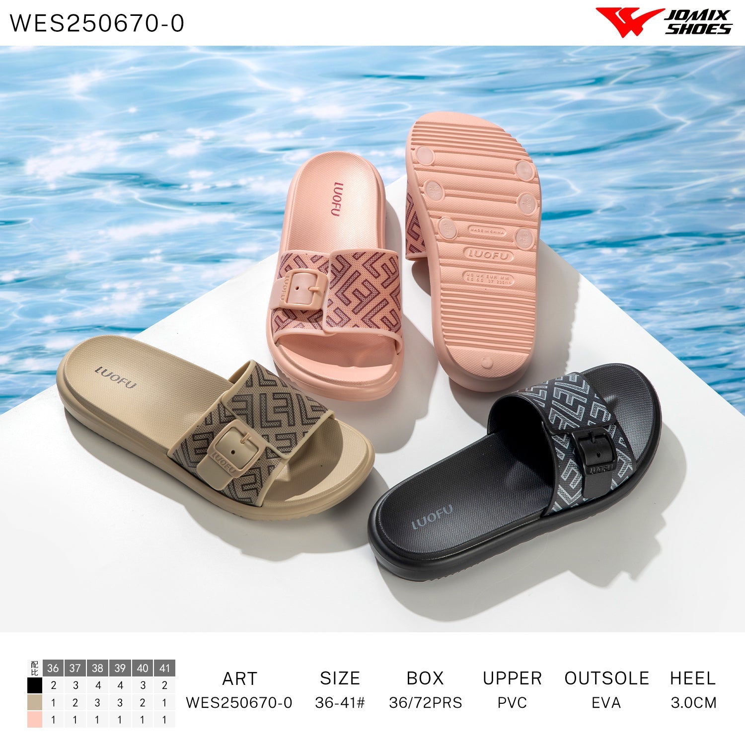 Ciabatte Donna Mix Colore Wes250670 - 0 - Fornitura all'ingrosso di Ciabatte Donna da Jomix Shoes B2B