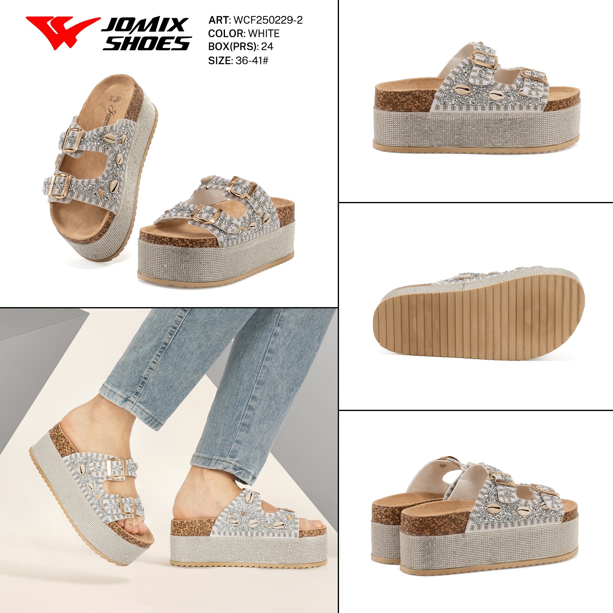 Ciabatte Tacco Alto Wcf250229 - 2 - Fornitura all'ingrosso di Sandali Donna da Jomix Shoes B2B