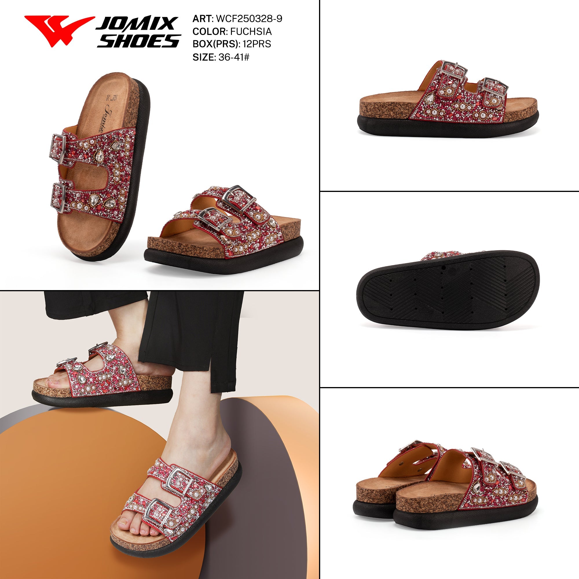 Ciabatte Tacco Alto Wcf250328 - 9 - Fornitura all'ingrosso di Sandali Donna da Jomix Shoes B2B