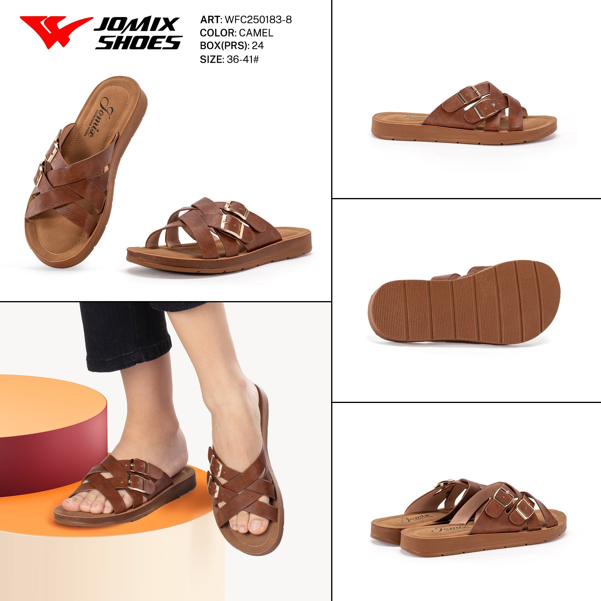 Ciabatte Tacco Basso Wfc250183 - 8 - Fornitura all'ingrosso di Sandali Donna da Jomix Shoes B2B