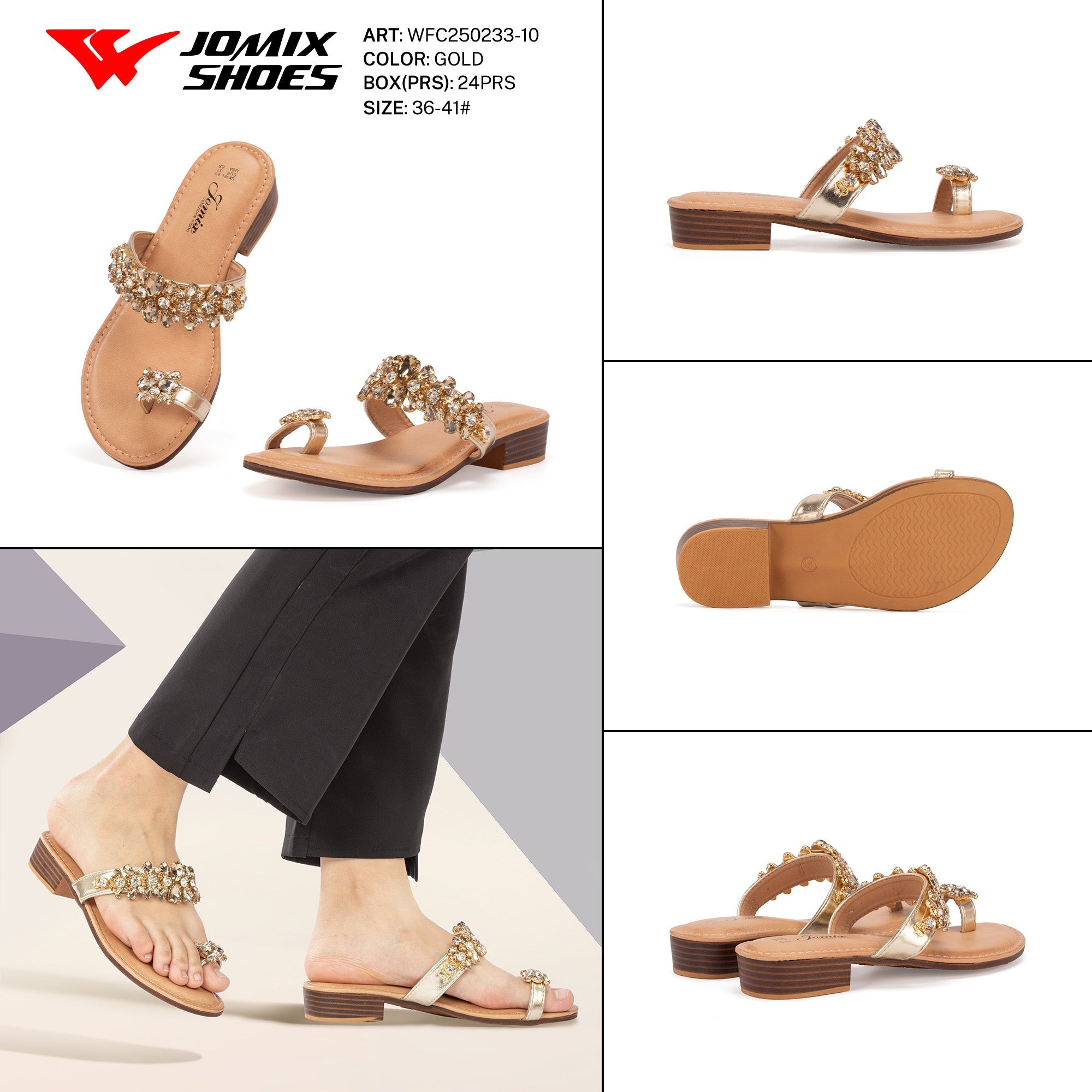 Ciabatte Tacco Basso Wfc250233 - 10 - Fornitura all'ingrosso di Sandali Donna da Jomix Shoes B2B
