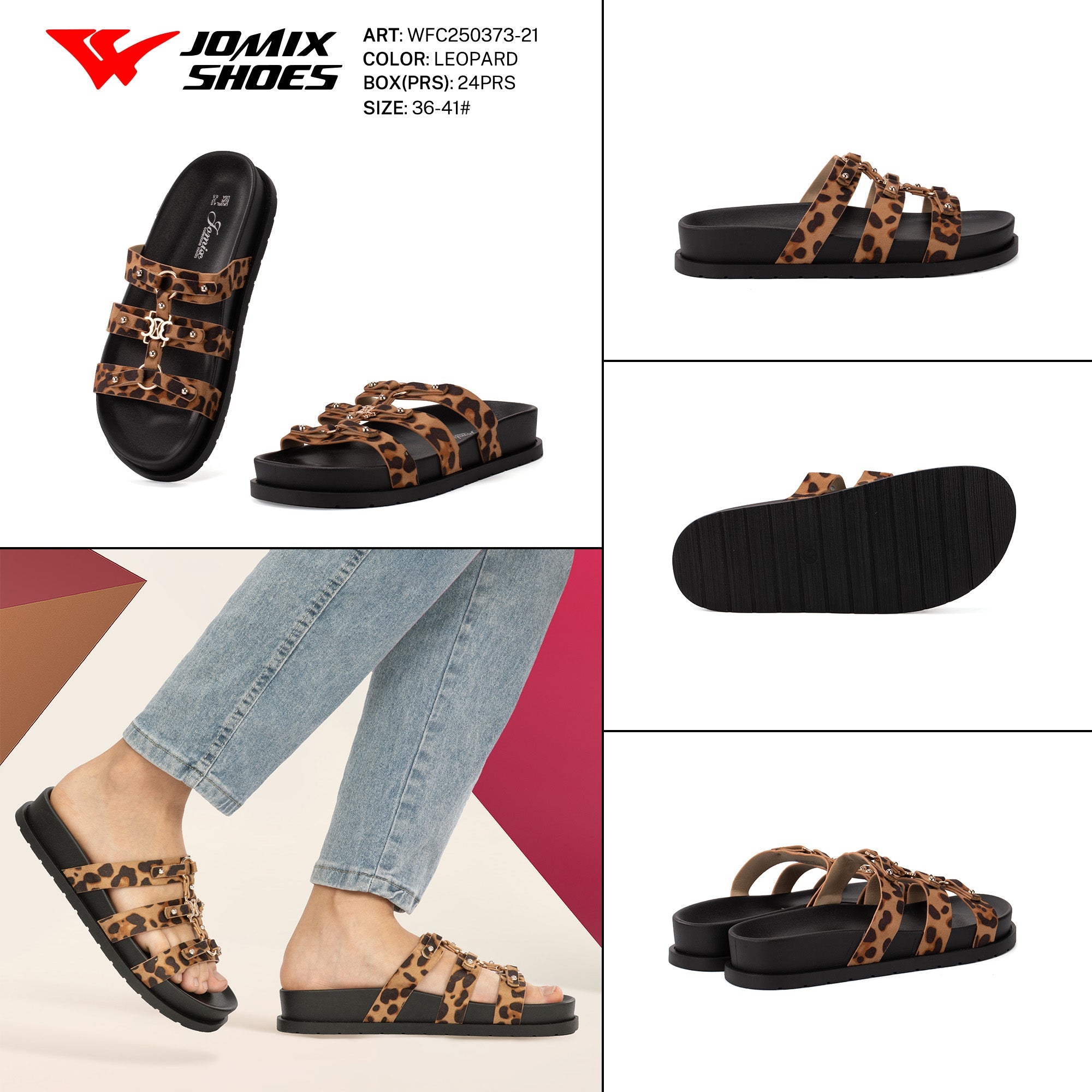 Ciabatte Tacco Basso Wfc250373 - 21 - Fornitura all'ingrosso di Sandali Donna da Jomix Shoes B2B