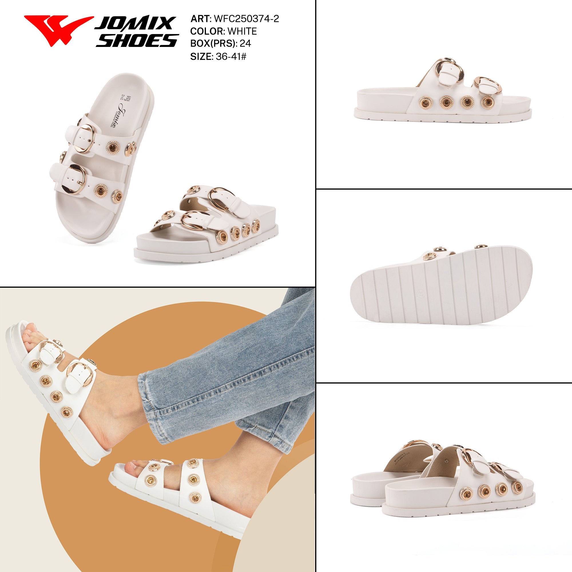 Ciabatte Tacco Basso Wfc250374 - 2 - Fornitura all'ingrosso di Sandali Donna da Jomix Shoes B2B
