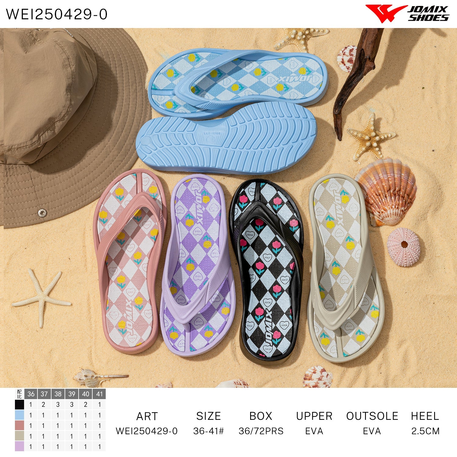 Infradito Donna Mix Colore Wei250429 - 0 - Fornitura all'ingrosso di Infradito Donna da Jomix Shoes B2B