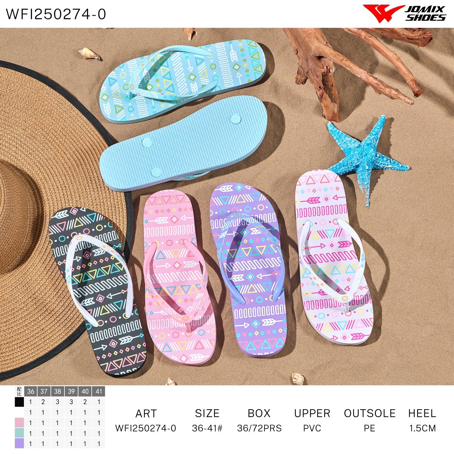 Infradito Donna Mix Colore Wfi250274 - 0 - Fornitura all'ingrosso di Infradito Donna da Jomix Shoes B2B