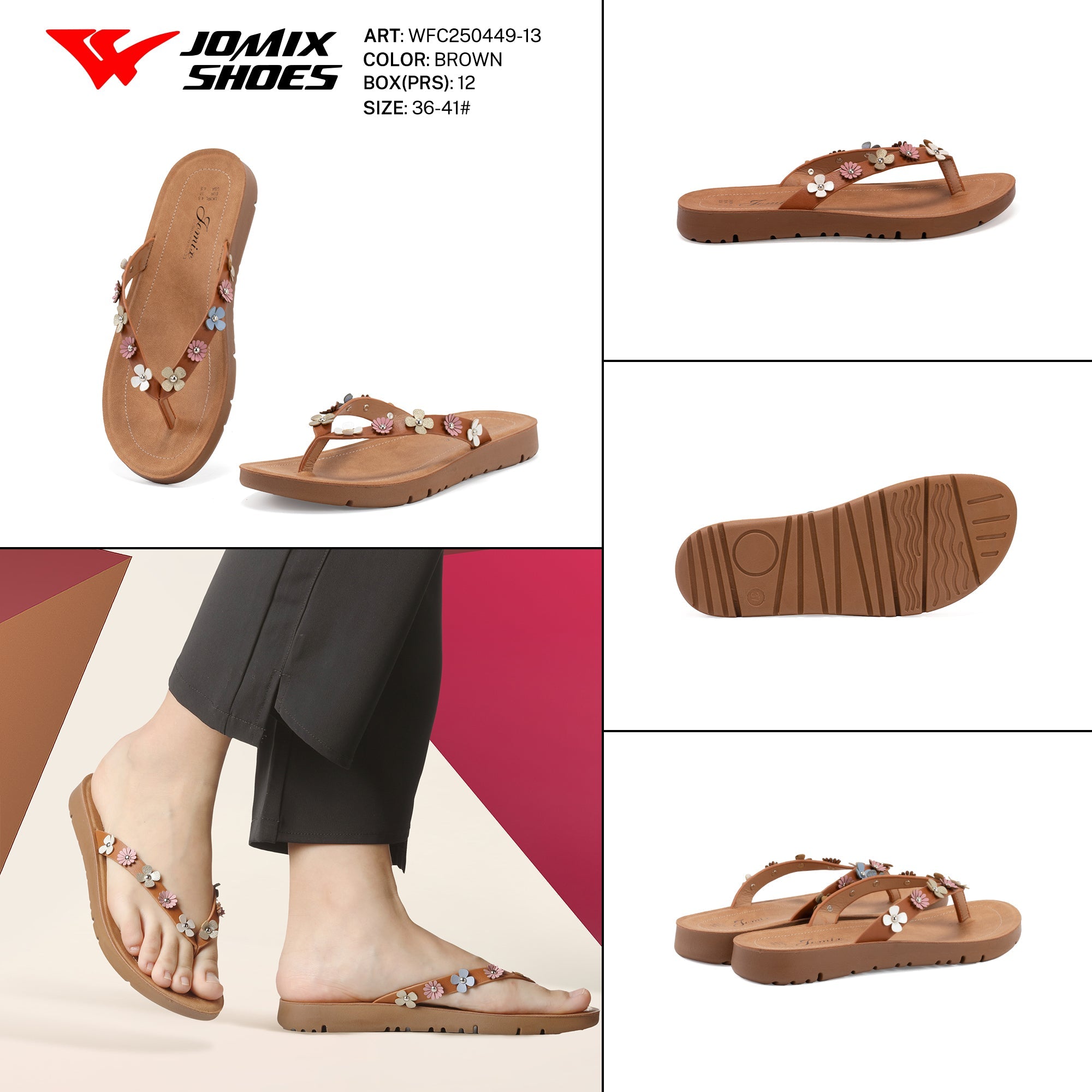 Infradito Tacco Basso Wfc250449 - 13 - Fornitura all'ingrosso di Scarpe Donna da Jomix Shoes B2B