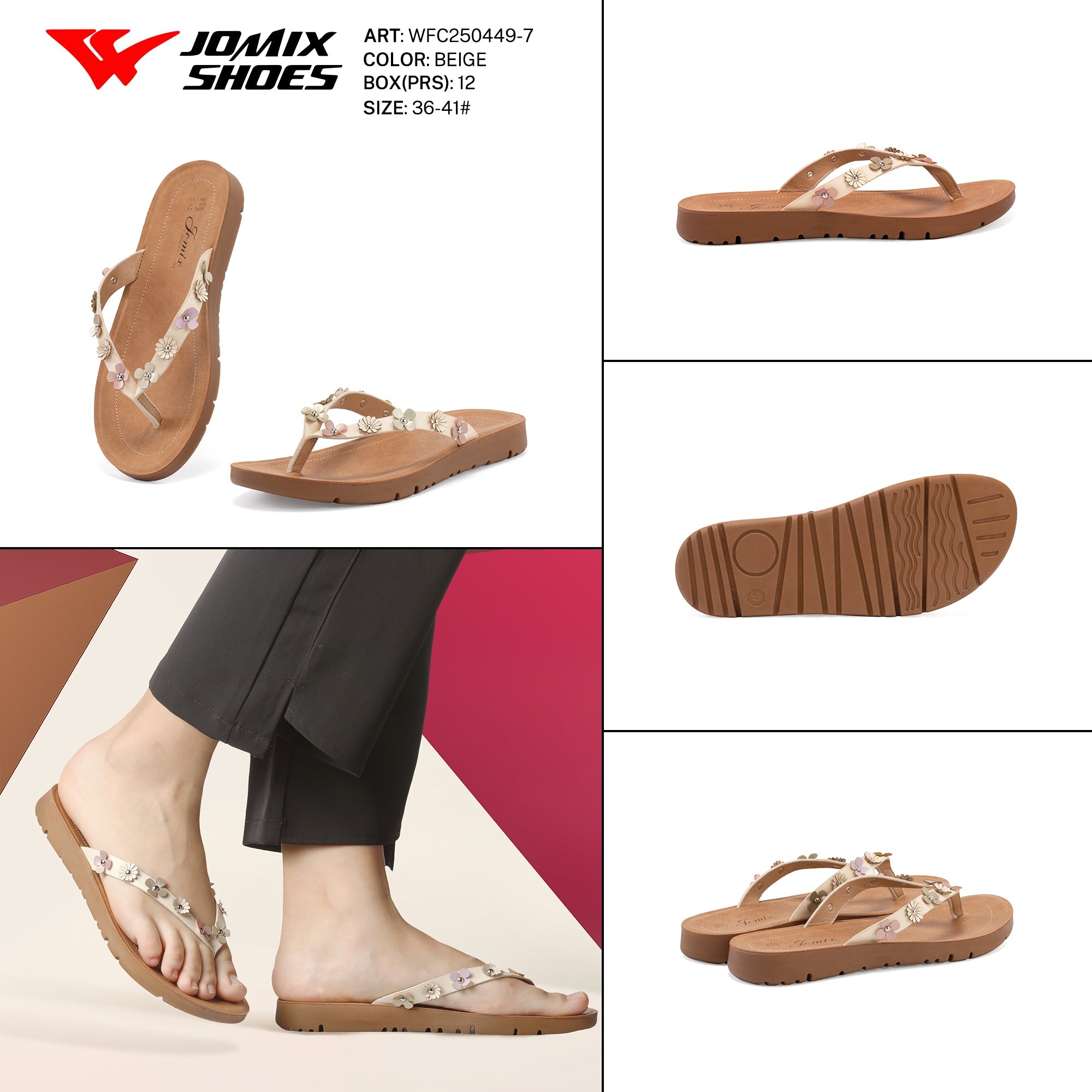 Infradito Tacco Basso Wfc250449 - 7 - Fornitura all'ingrosso di Scarpe Donna da Jomix Shoes B2B