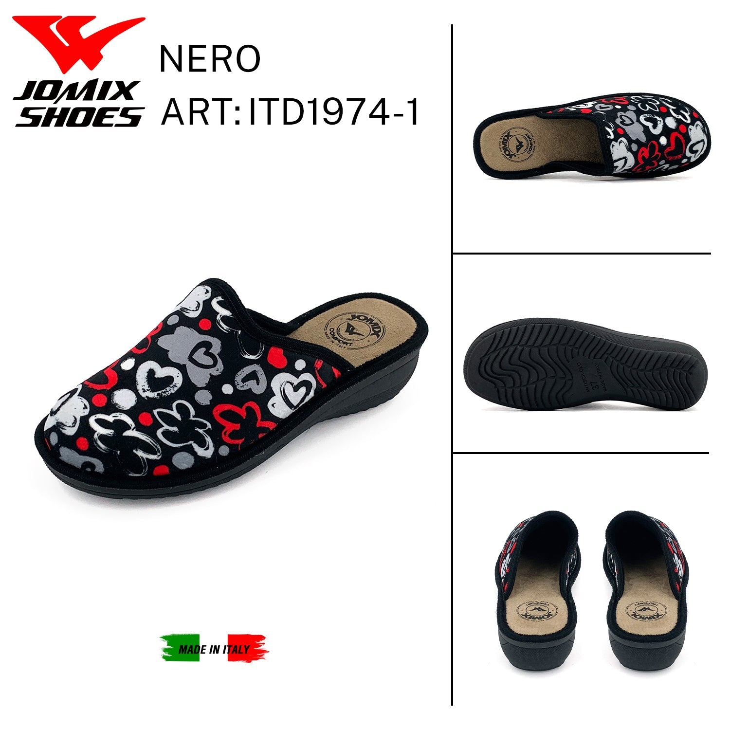 Pantofole anatomiche da donna invernali Jomix Made In Italy Shoes ITD1974 - 1 - Fornitura all'ingrosso di Pantofole Donna da Jomix Shoes B2B
