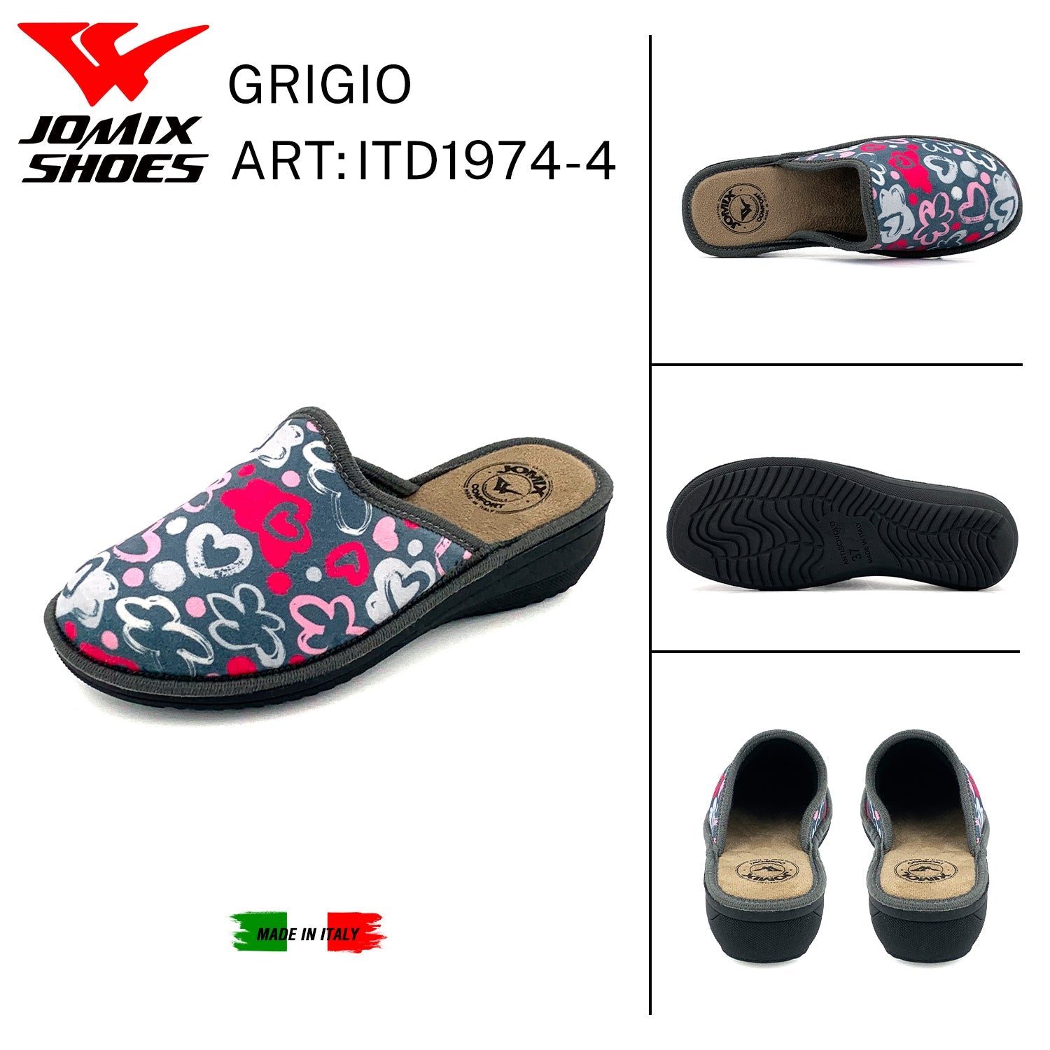 Pantofole anatomiche da donna invernali Jomix Made In Italy Shoes ITD1974 - 4 - Fornitura all'ingrosso di Pantofole Donna da Jomix Shoes B2B