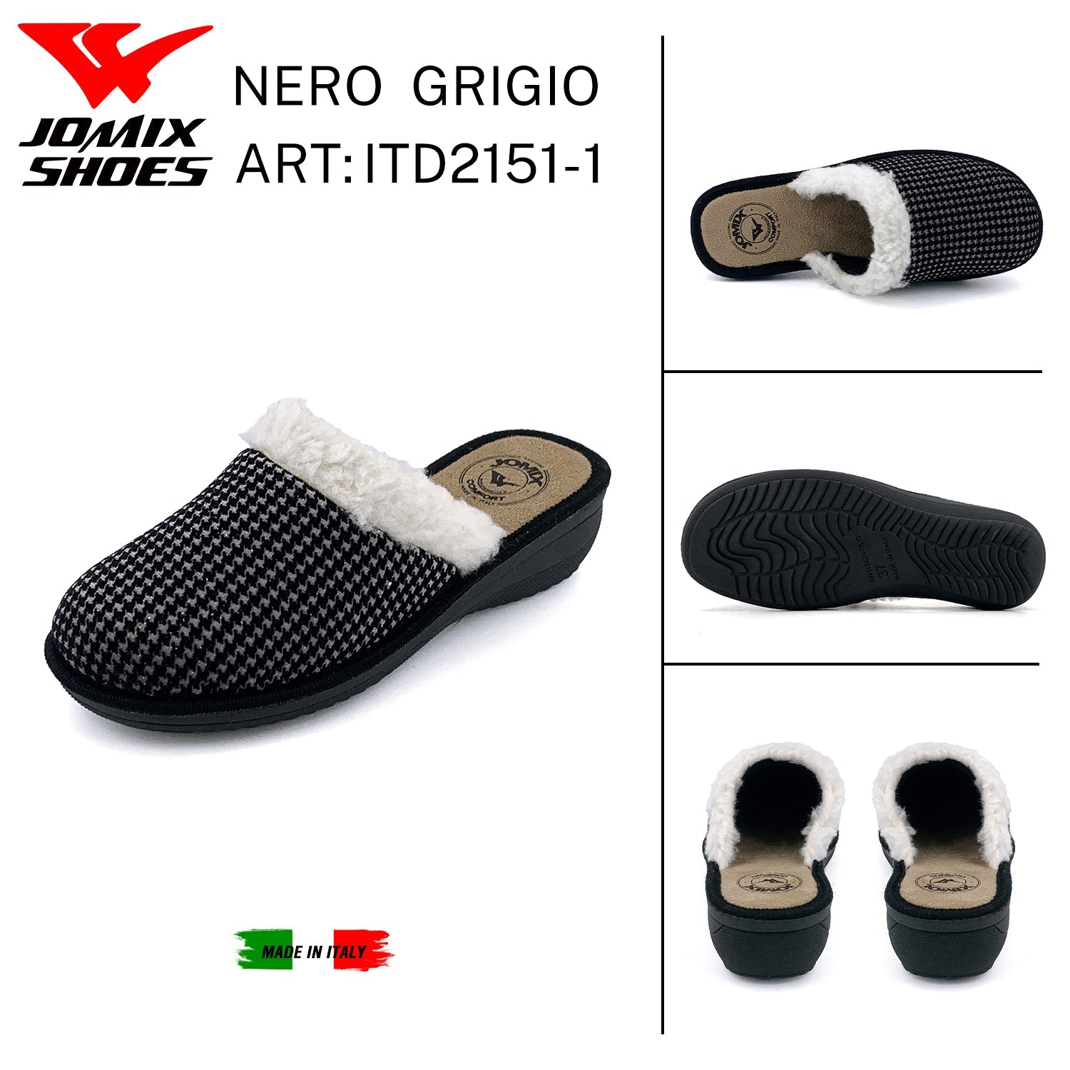 Pantofole anatomiche da donna invernali Jomix Made In Italy Shoes ITD2151 - 1 - Fornitura all'ingrosso di Pantofole Donna da Jomix Shoes B2B