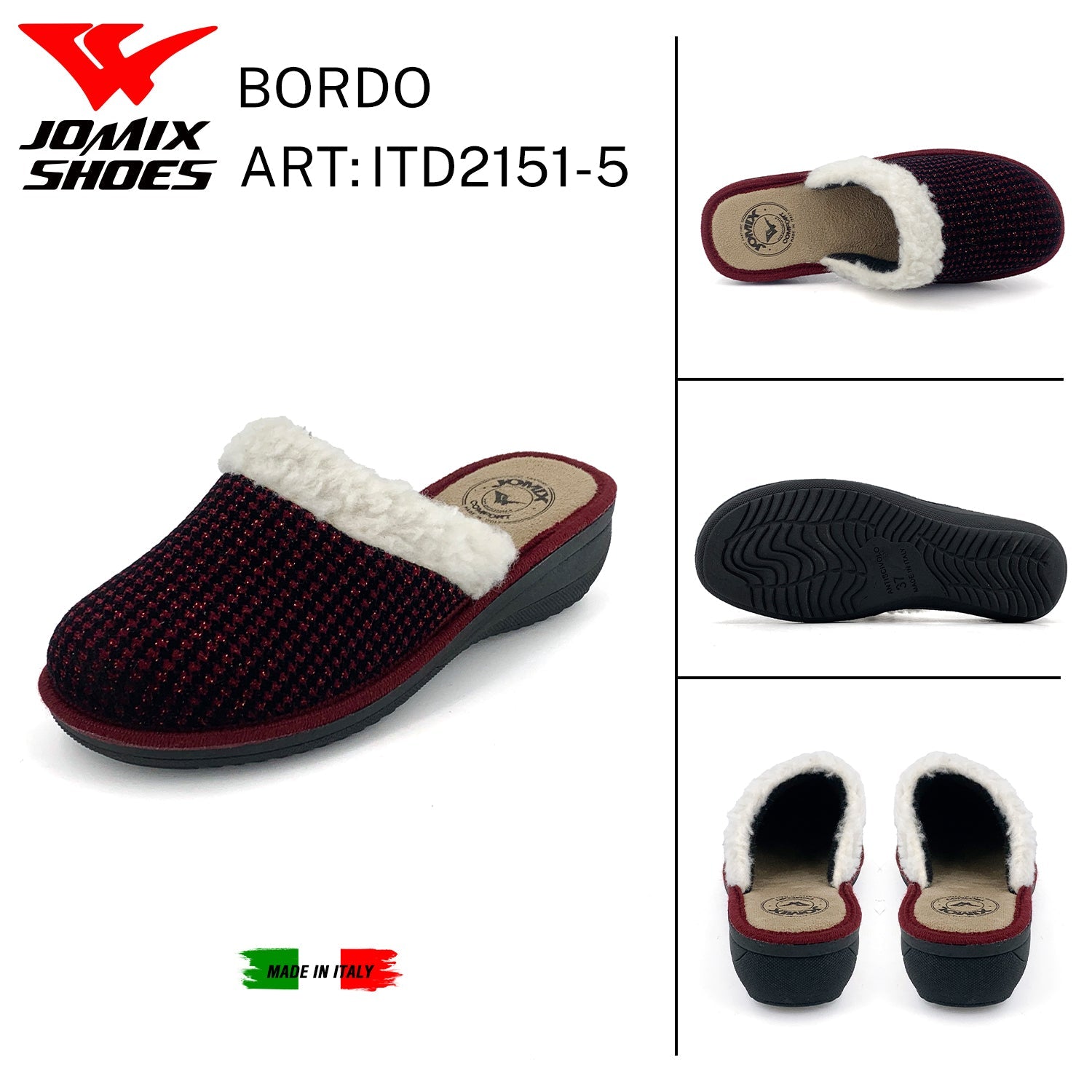 Pantofole anatomiche da donna invernali Jomix Made In Italy Shoes ITD2151 - 5 - Fornitura all'ingrosso di Pantofole Donna da Jomix Shoes B2B