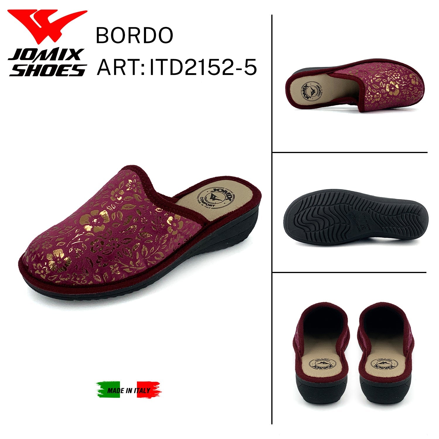 Pantofole anatomiche da donna invernali Jomix Made In Italy Shoes ITD2152 - 5 - Fornitura all'ingrosso di Pantofole Donna da Jomix Shoes B2B