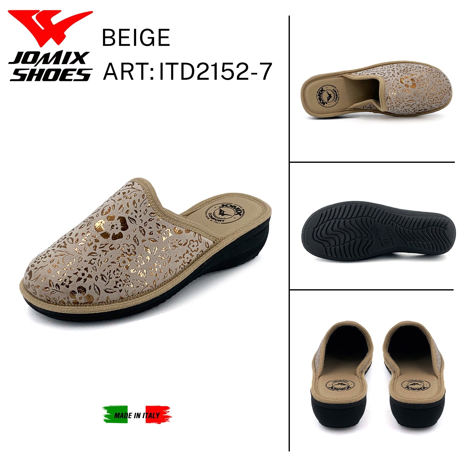 Pantofole anatomiche da donna invernali Jomix Made In Italy Shoes ITD2152 - 7 - Fornitura all'ingrosso di Pantofole Donna da Jomix Shoes B2B