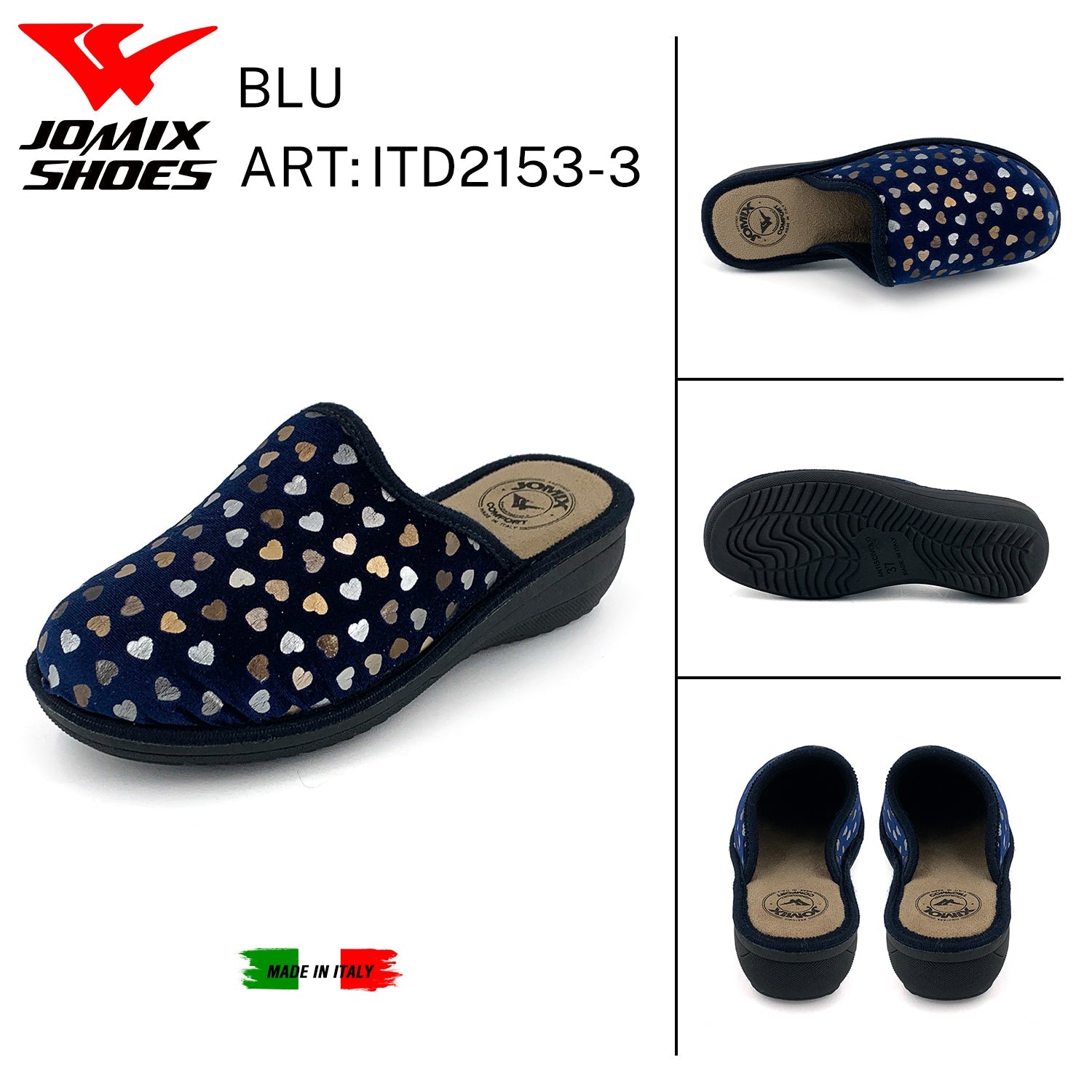 Pantofole anatomiche da donna invernali Jomix Made In Italy Shoes ITD2153 - 3 - Fornitura all'ingrosso di Pantofole Donna da Jomix Shoes B2B