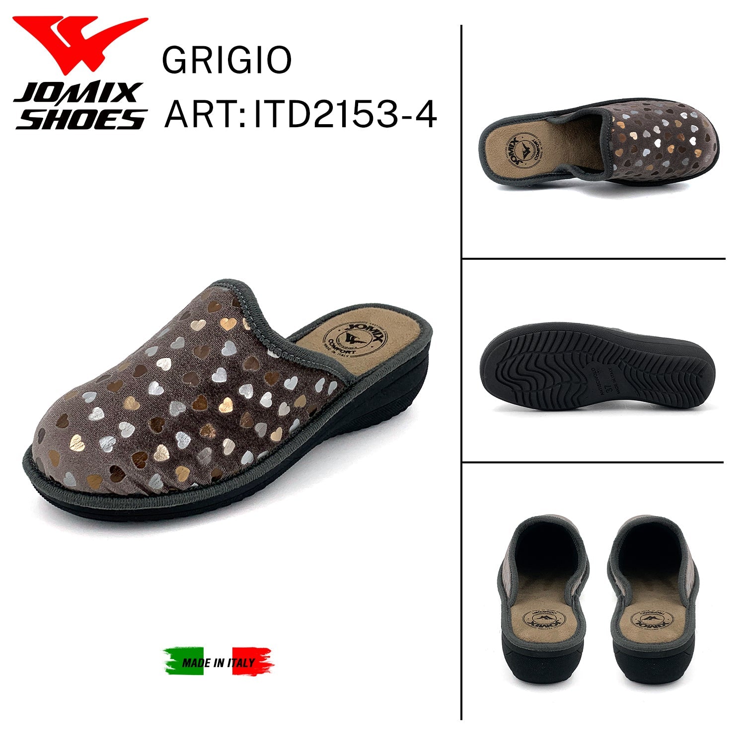 Pantofole anatomiche da donna invernali Jomix Made In Italy Shoes ITD2153 - 4 - Fornitura all'ingrosso di Pantofole Donna da Jomix Shoes B2B