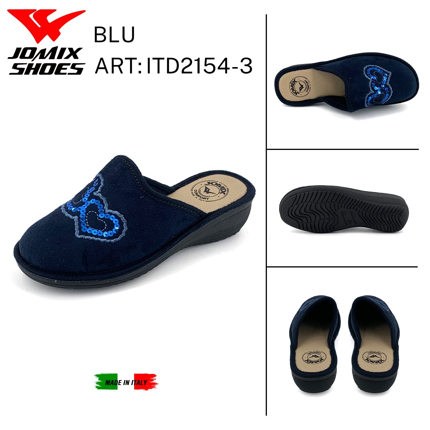 Pantofole anatomiche da donna invernali Jomix Made In Italy Shoes ITD2154 - 3 - Fornitura all'ingrosso di Pantofole Donna da Jomix Shoes B2B