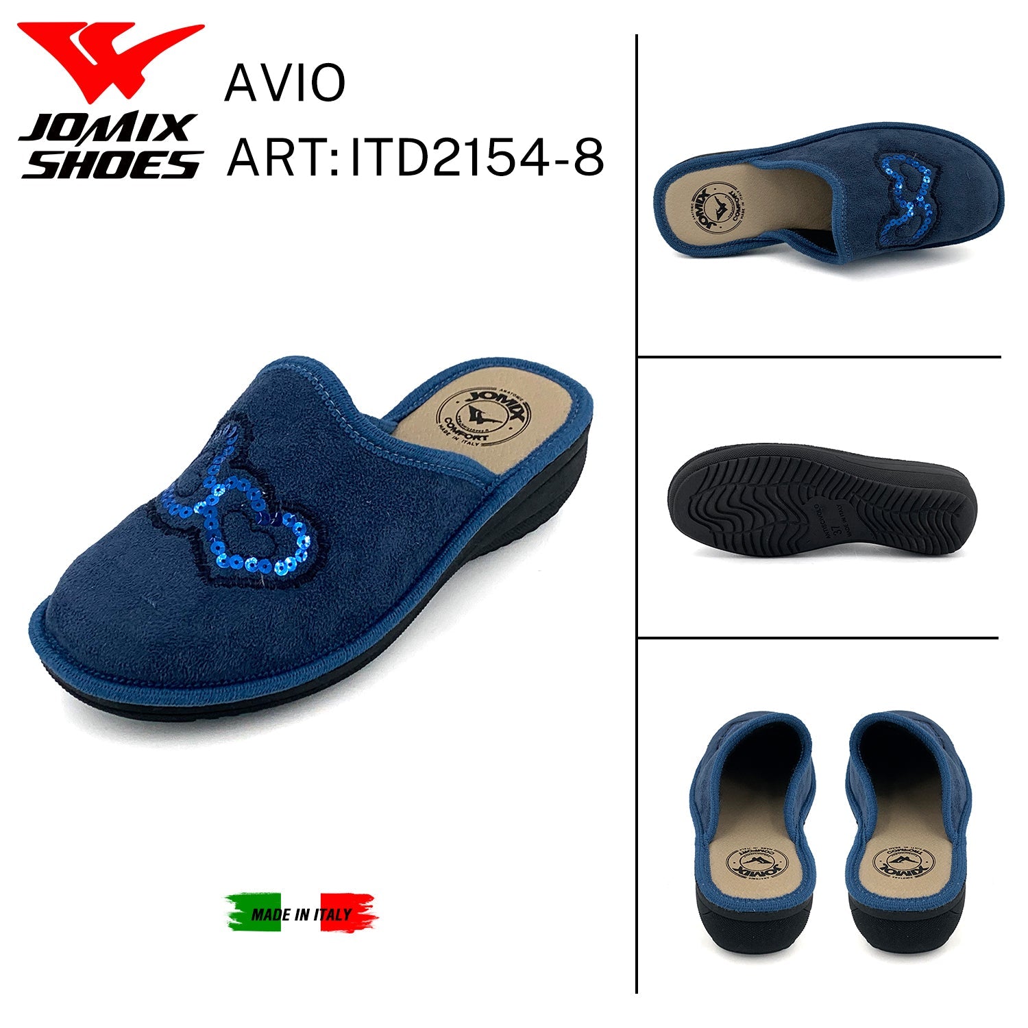 Pantofole anatomiche da donna invernali Jomix Made In Italy Shoes ITD2154 - 8 - Fornitura all'ingrosso di Pantofole Donna da Jomix Shoes B2B