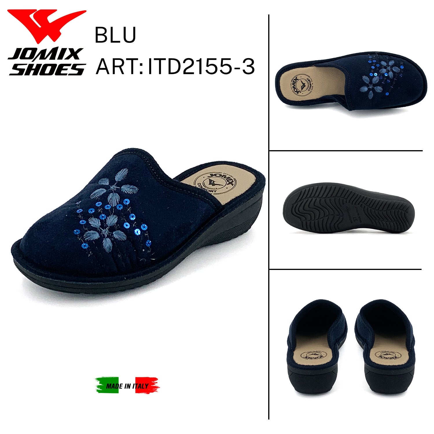 Pantofole anatomiche da donna invernali Jomix Made In Italy Shoes ITD2155 - 3 - Fornitura all'ingrosso di Pantofole Donna da Jomix Shoes B2B