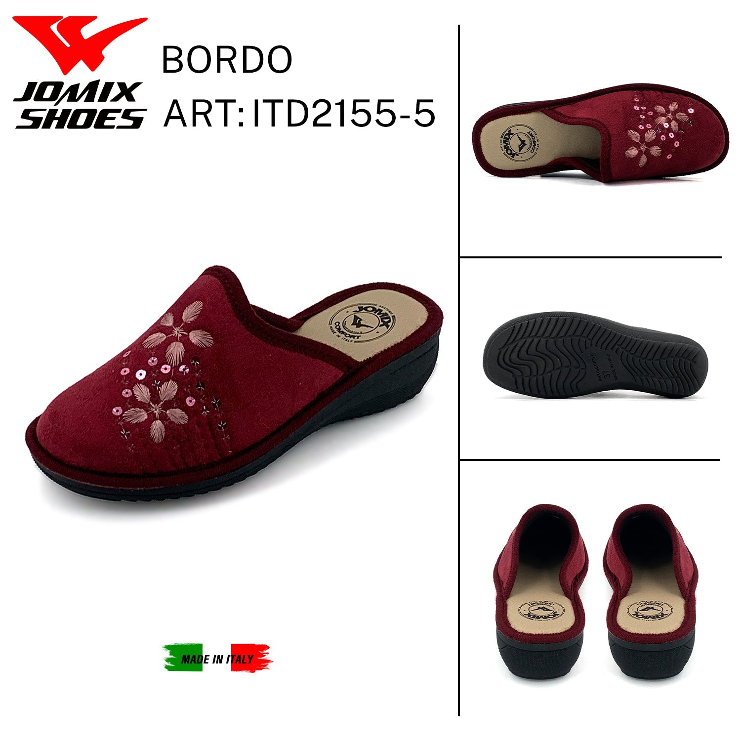Pantofole anatomiche da donna invernali Jomix Made In Italy Shoes ITD2155 - 5 - Fornitura all'ingrosso di Pantofole Donna da Jomix Shoes B2B