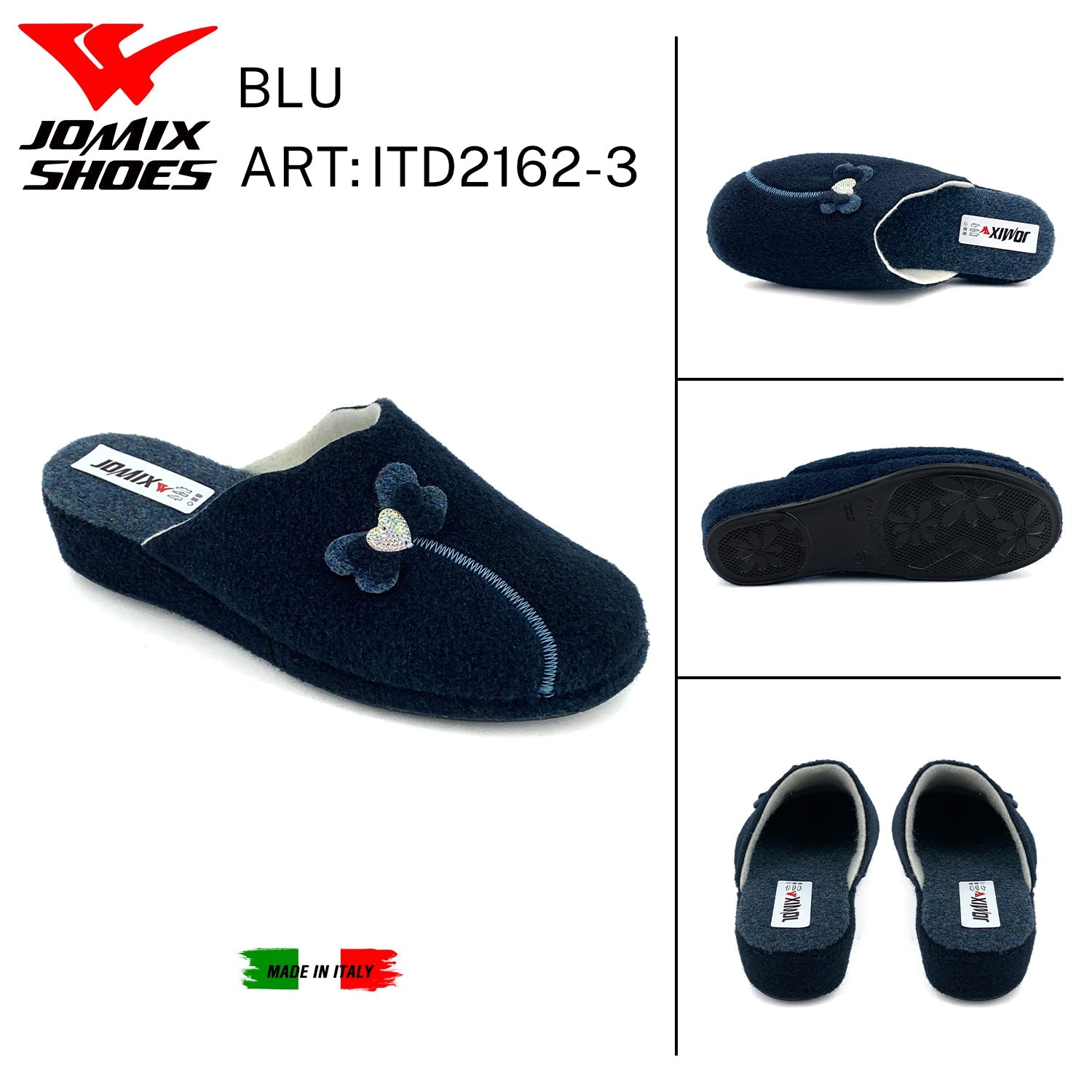 Pantofole anatomiche da donna invernali Jomix Made In Italy Shoes ITD2162 - 3 - Fornitura all'ingrosso di Pantofole Donna da Jomix Shoes B2B