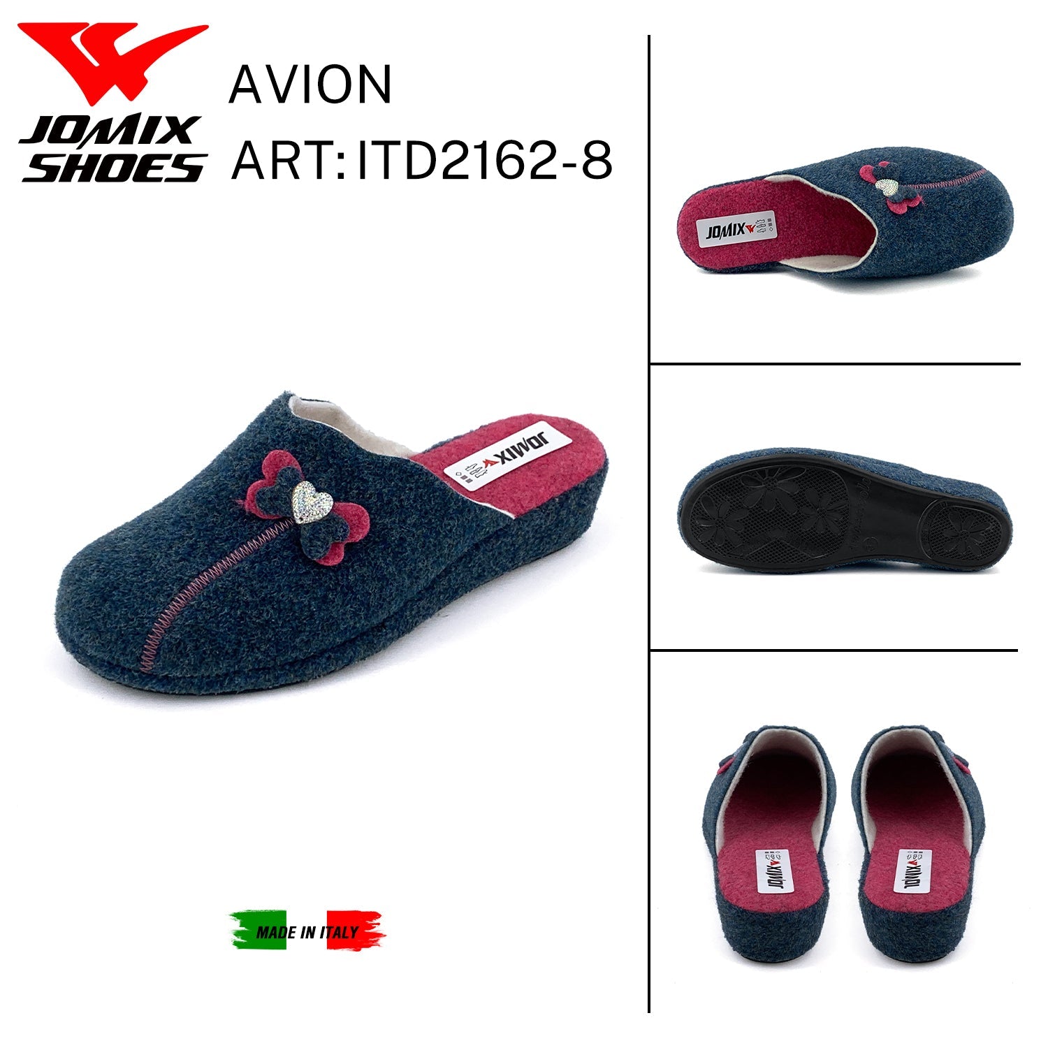 Pantofole anatomiche da donna invernali Jomix Made In Italy Shoes ITD2162 - 8 - Fornitura all'ingrosso di Pantofole Donna da Jomix Shoes B2B