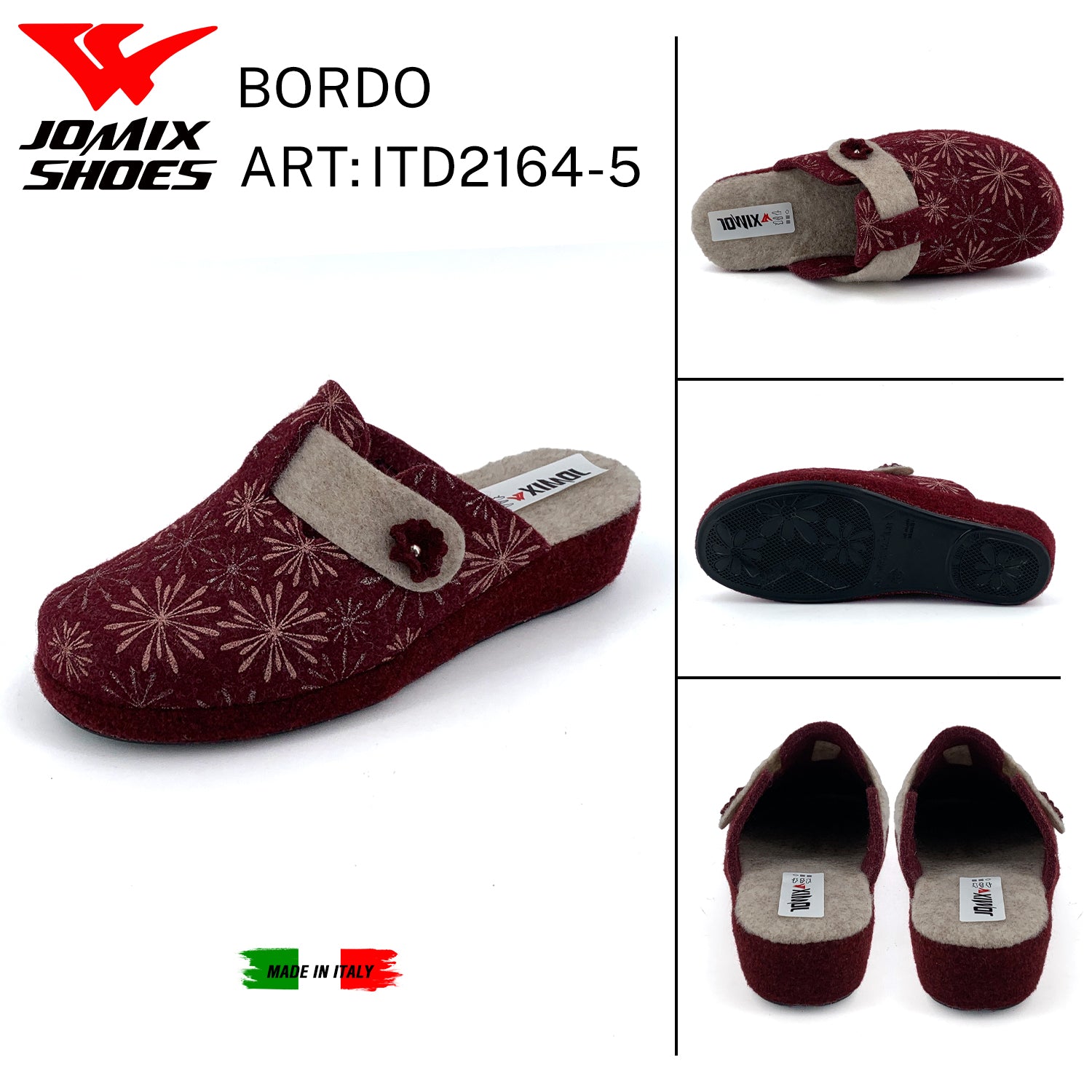 Pantofole anatomiche da donna invernali Jomix Made In Italy Shoes ITD2164 - 5 - Fornitura all'ingrosso di Pantofole Donna da Jomix Shoes B2B