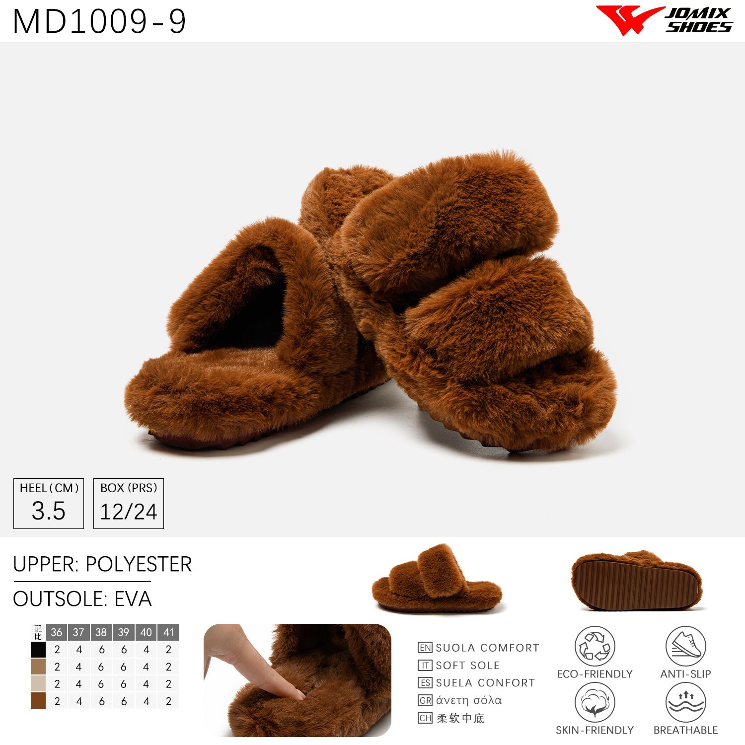 Pantofole da donna invernali Jomix Shoes MD1009 - 9 - Fornitura all'ingrosso di Scarpe Donna da Jomix Shoes B2B