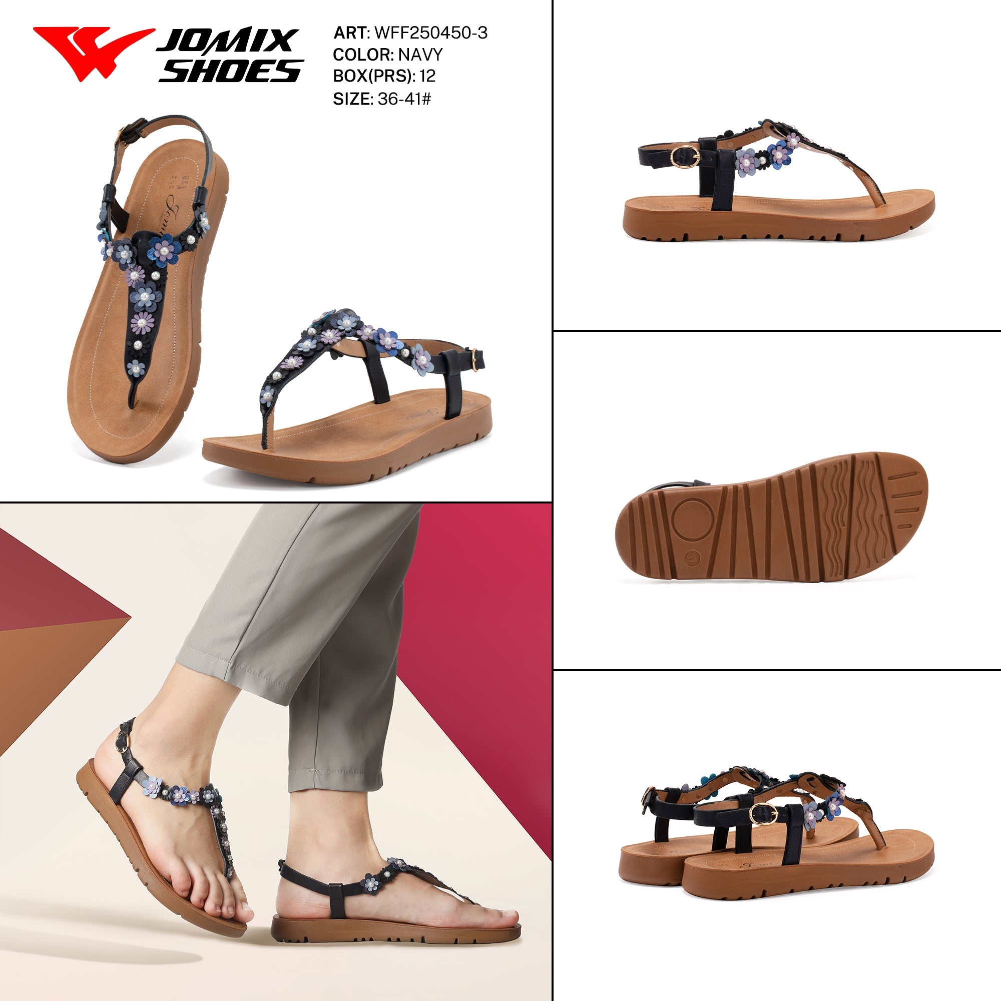 Sand.Infradito Tacco Basso Wff250450 - 3 - Fornitura all'ingrosso di Sandali Uomo da Jomix Shoes B2B