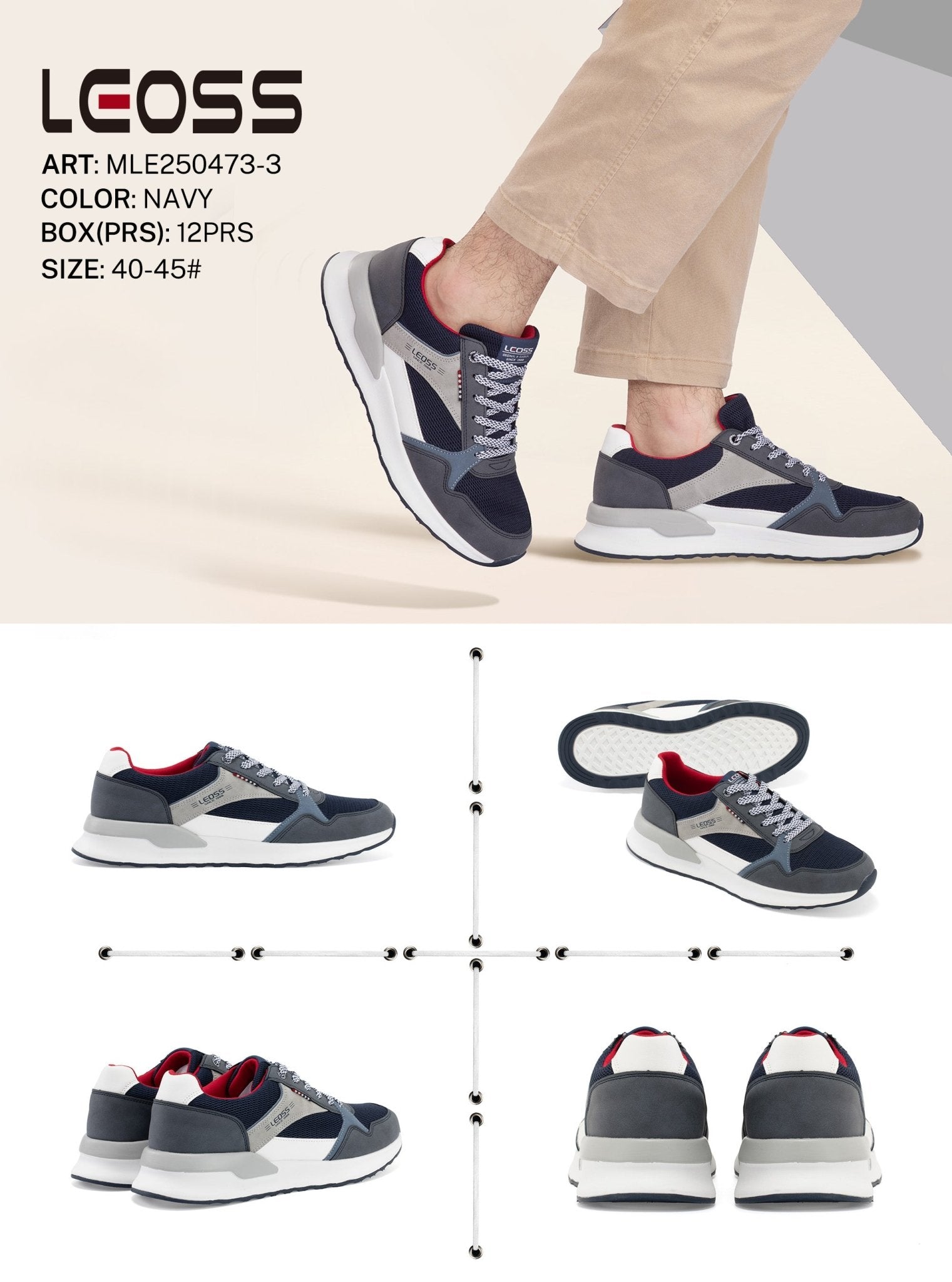Casual Shoes Man Mle250473 - 3 - Fornitura all'ingrosso di Scarpe Uomo da Jomix Shoes B2B