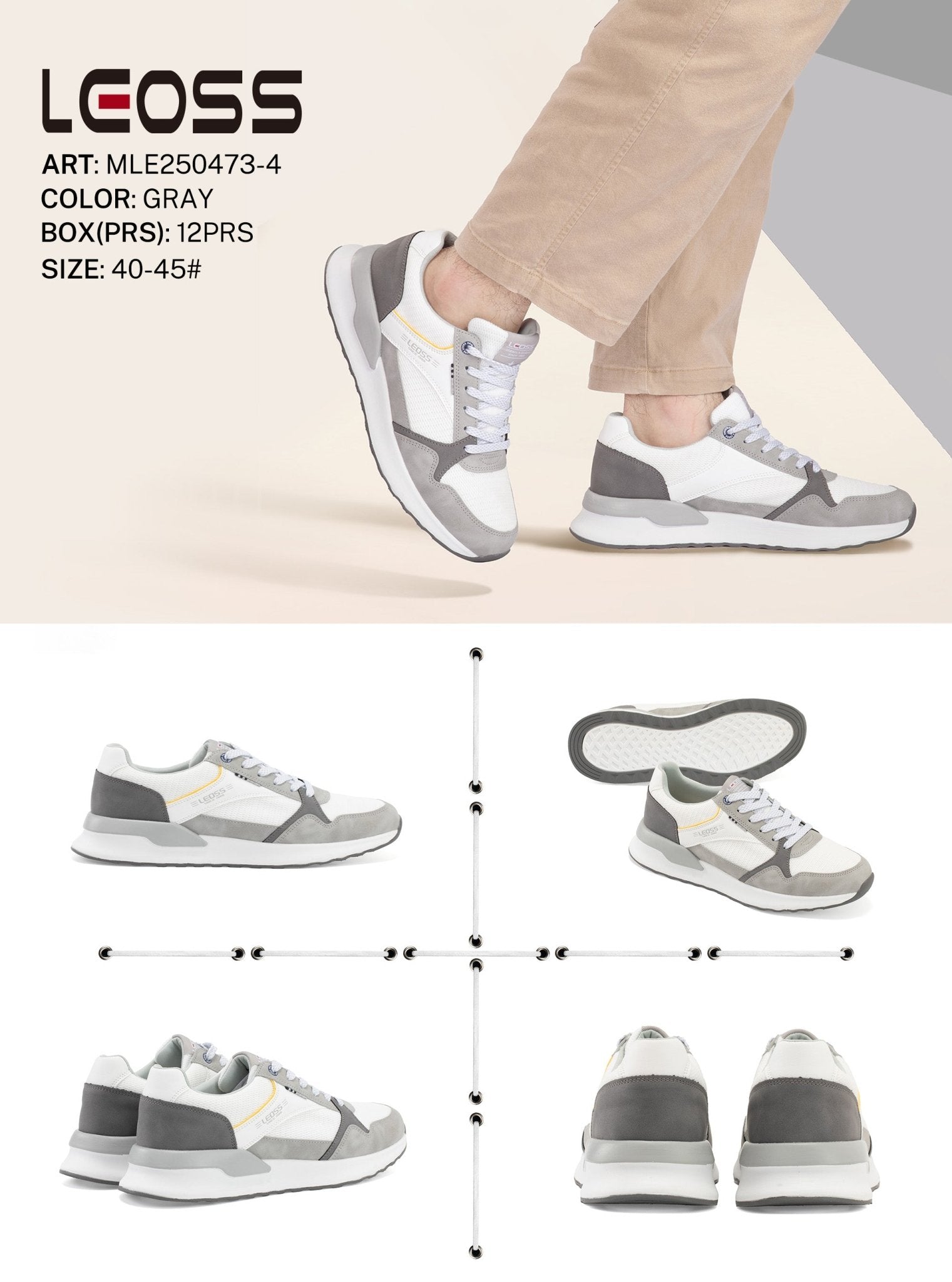 Casual Shoes Man Mle250473 - 4 - Fornitura all'ingrosso di Scarpe Uomo da Jomix Shoes B2B