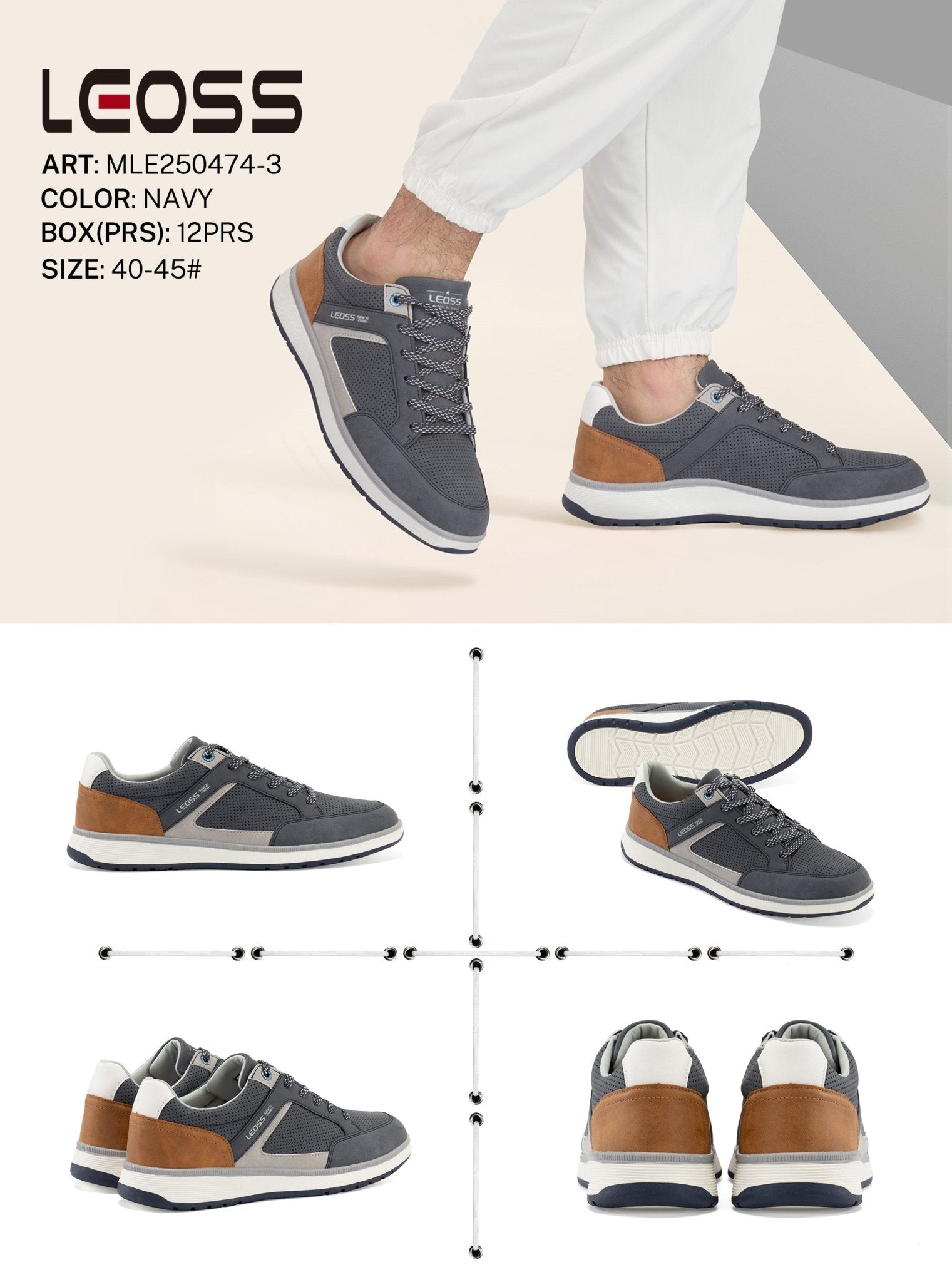 Casual Shoes Man Mle250474 - 3 - Fornitura all'ingrosso di Sneakers uomo da Jomix Shoes B2B