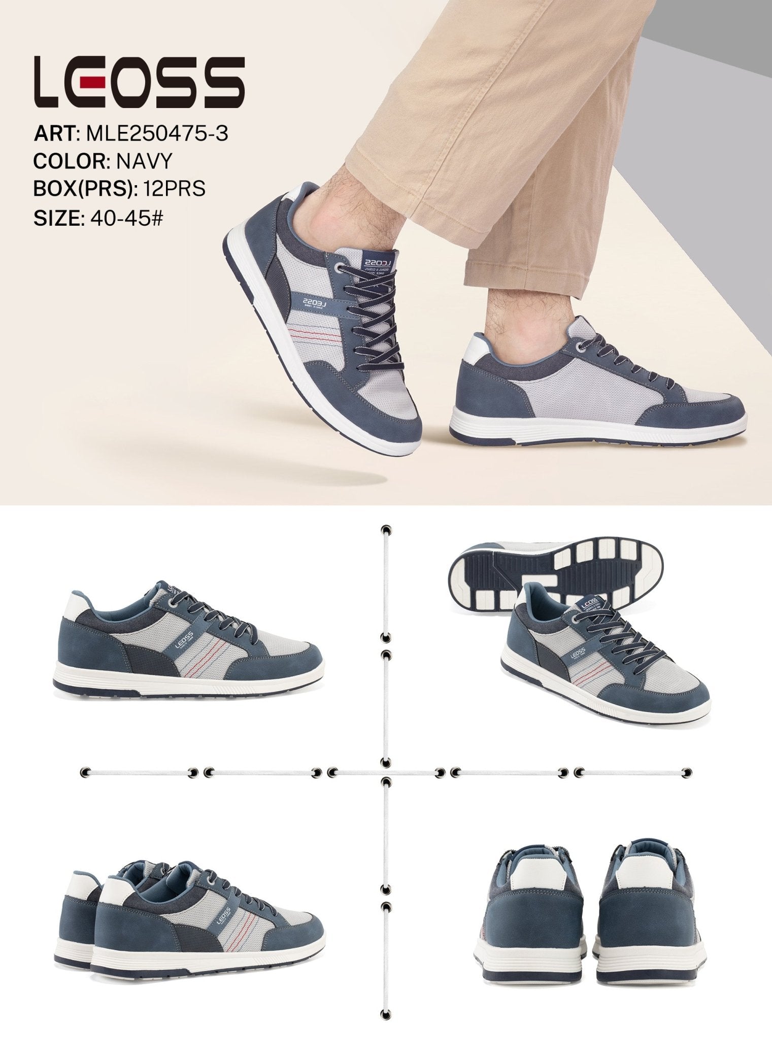 Casual Shoes Man Mle250475 - 3 - Fornitura all'ingrosso di Sneakers uomo da Jomix Shoes B2B