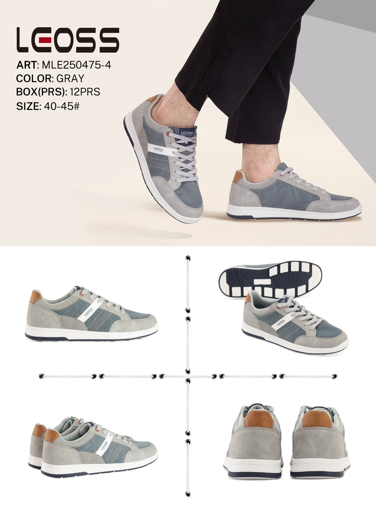 Casual Shoes Man Mle250475 - 4 - Fornitura all'ingrosso di Sneakers uomo da Jomix Shoes B2B