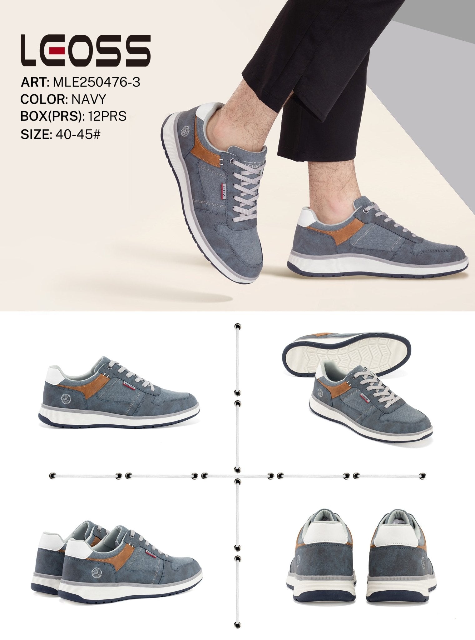 Casual Shoes Man Mle250476 - 3 - Fornitura all'ingrosso di Sneakers uomo da Jomix Shoes B2B