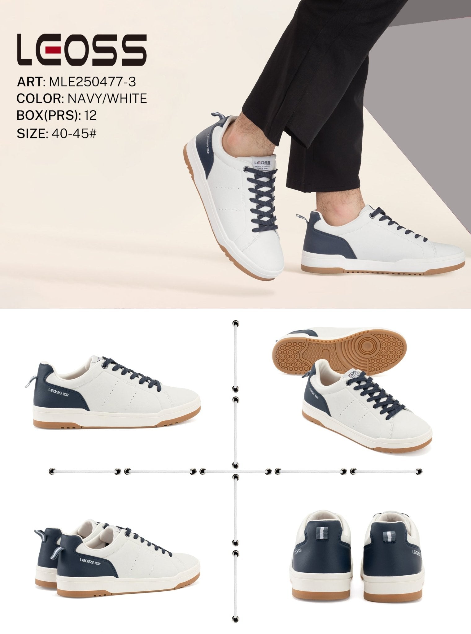 Casual Shoes Man Mle250477 - 3 - Fornitura all'ingrosso di Sneakers uomo da Jomix Shoes B2B