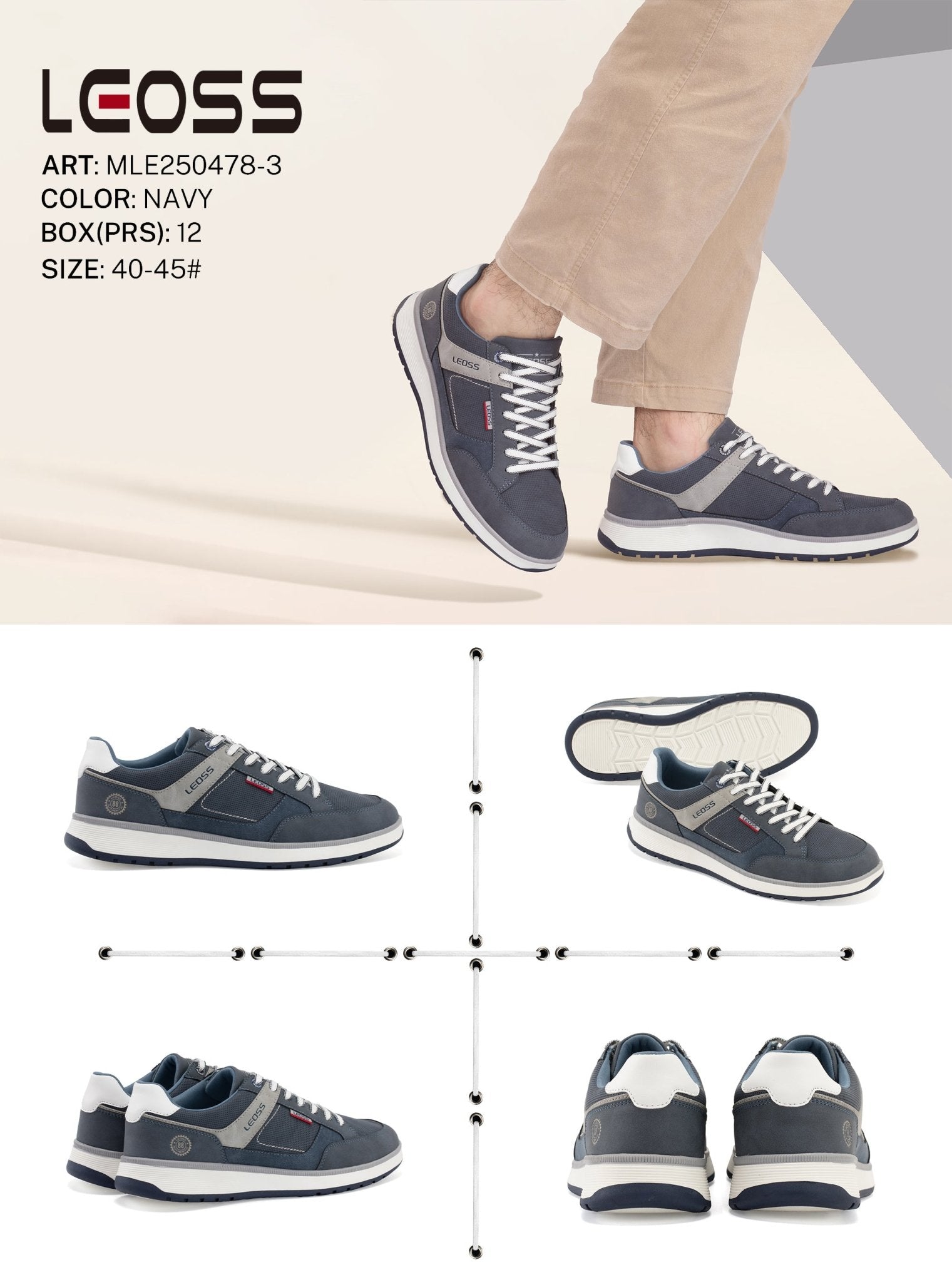 Casual Shoes Man Mle250478 - 3 - Fornitura all'ingrosso di Sneakers uomo da Jomix Shoes B2B