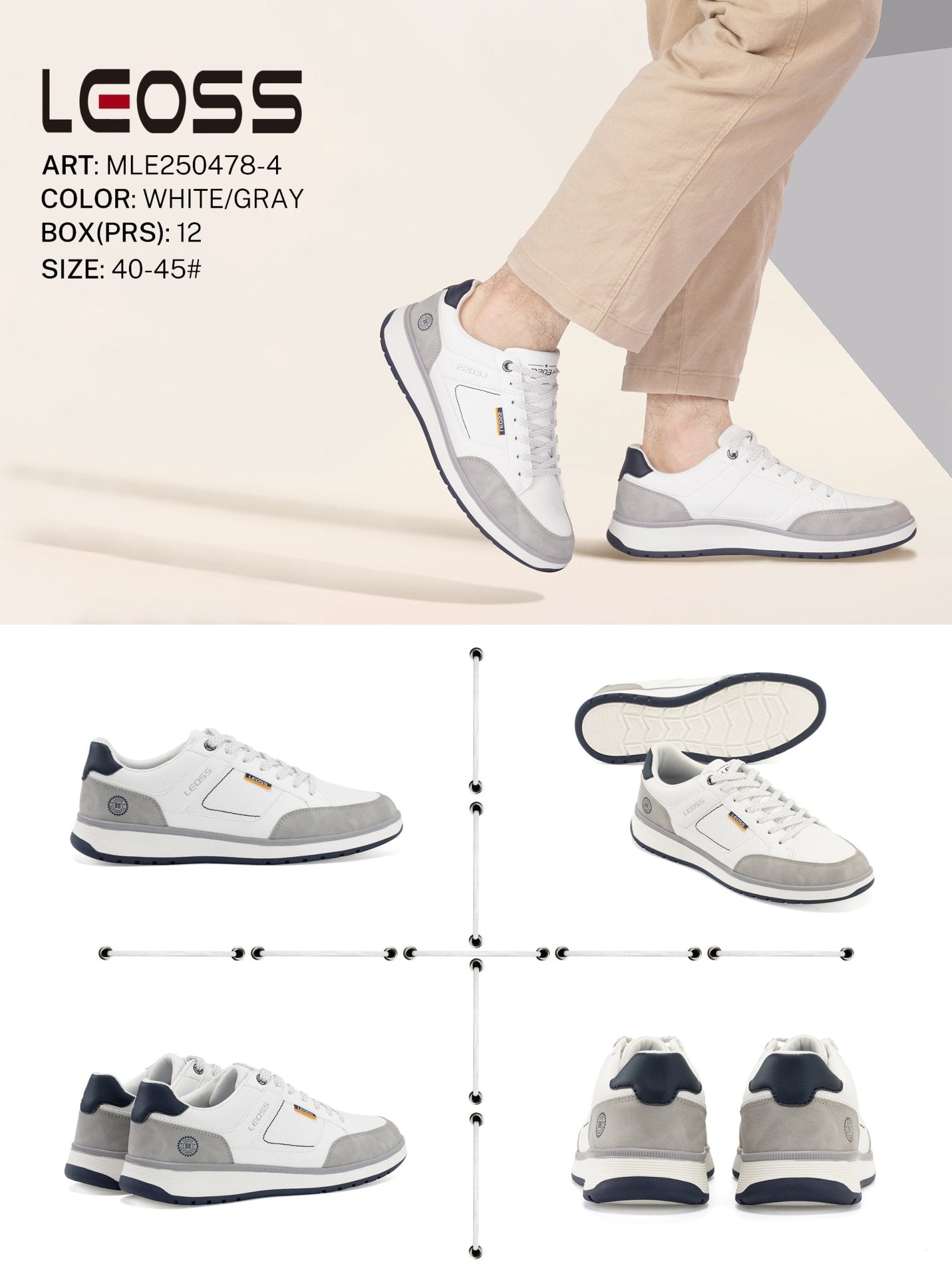 Casual Shoes Man Mle250478 - 4 - Fornitura all'ingrosso di Sneakers uomo da Jomix Shoes B2B