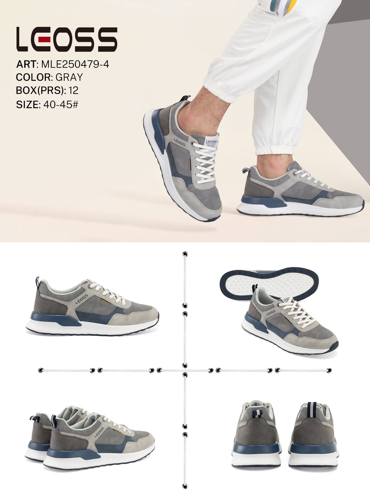 Casual Shoes Man Mle250479 - 4 - Fornitura all'ingrosso di Scarpe Uomo da Jomix Shoes B2B