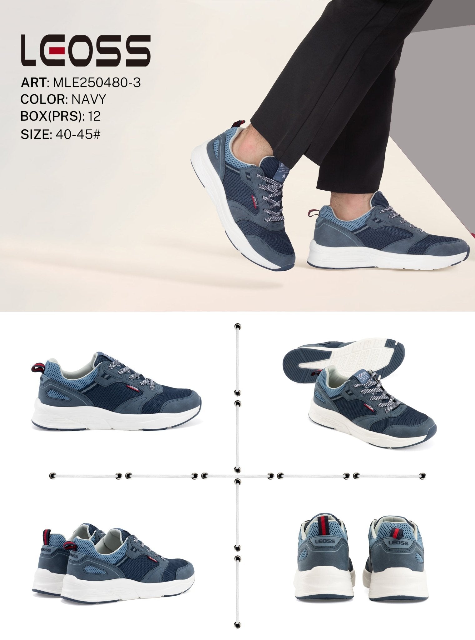Casual Shoes Man Mle250480 - 3 - Fornitura all'ingrosso di Sneakers uomo da Jomix Shoes B2B