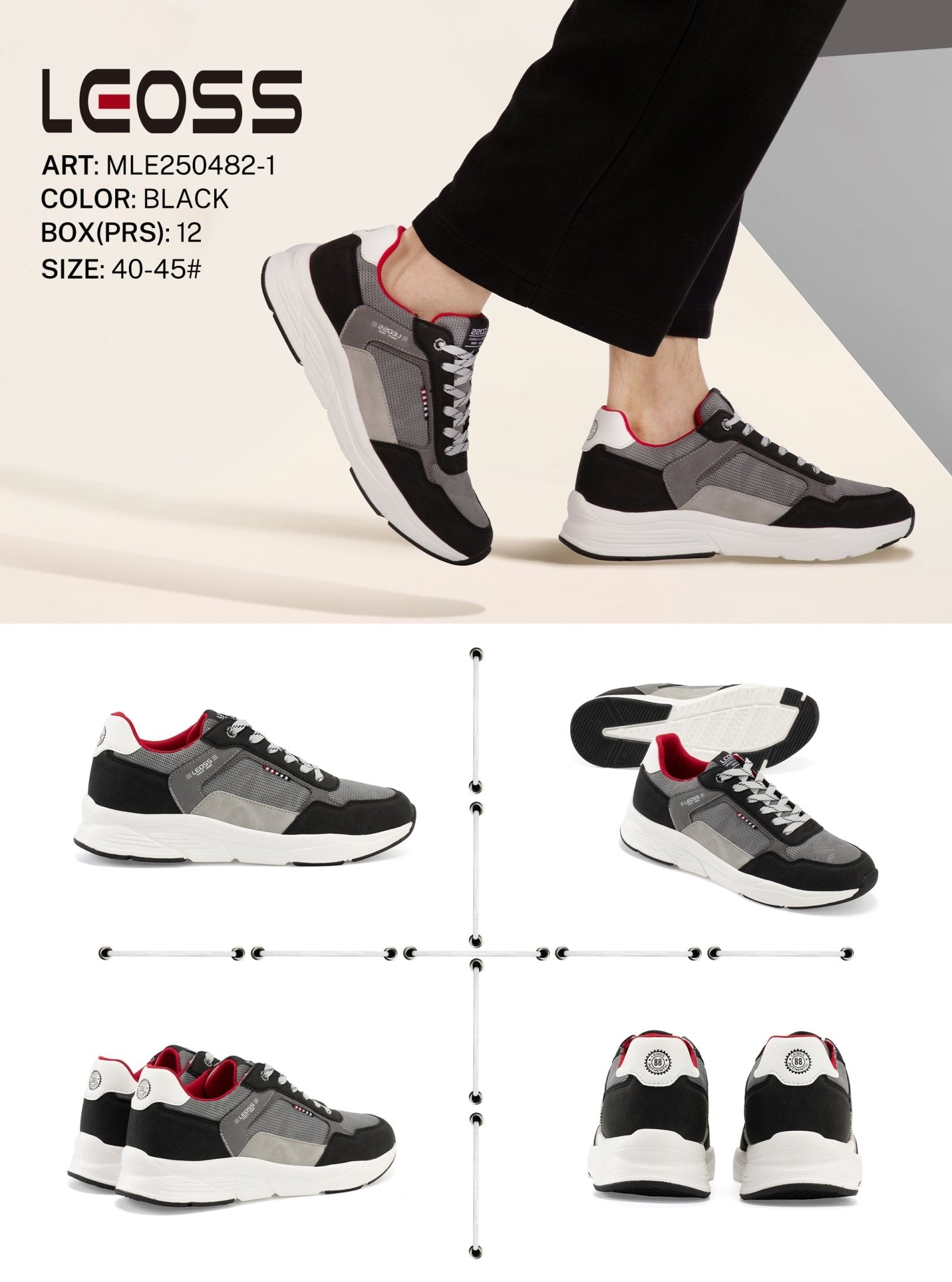Casual Shoes Man Mle250482 - 1 - Fornitura all'ingrosso di Sneakers uomo da Jomix Shoes B2B