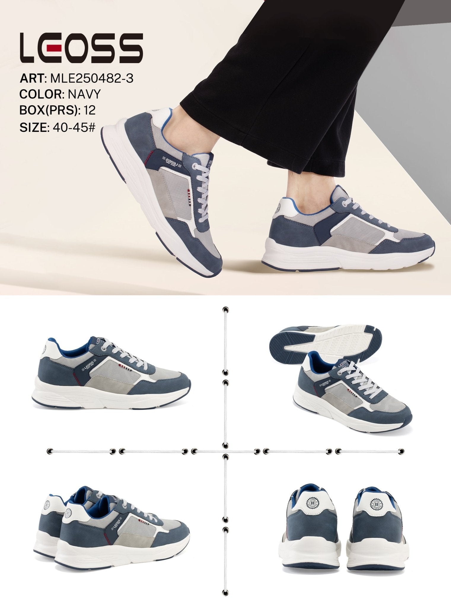 Casual Shoes Man Mle250482 - 3 - Fornitura all'ingrosso di Sneakers uomo da Jomix Shoes B2B