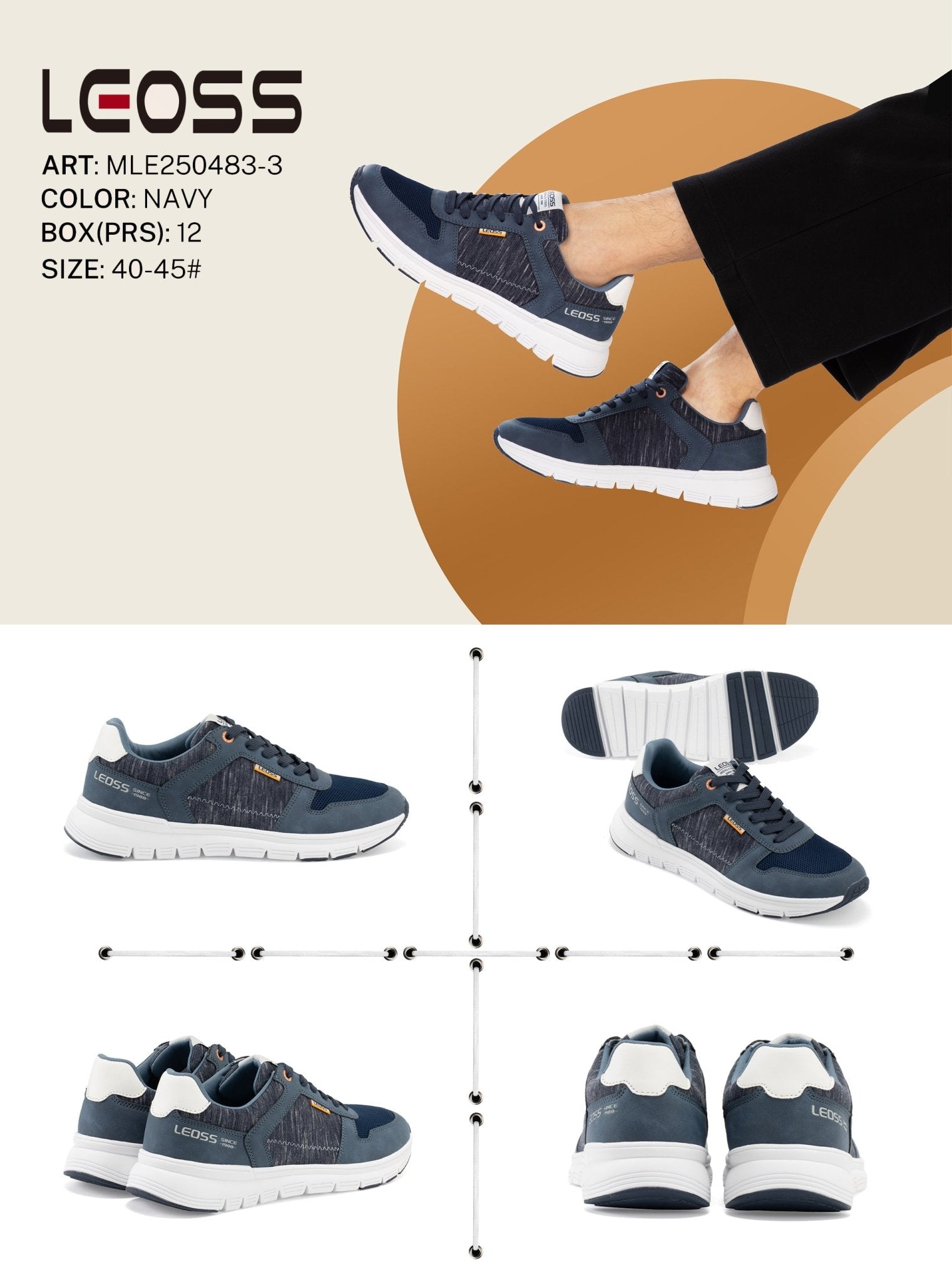 Casual Shoes Man Mle250483 - 3 - Fornitura all'ingrosso di Sneakers uomo da Jomix Shoes B2B