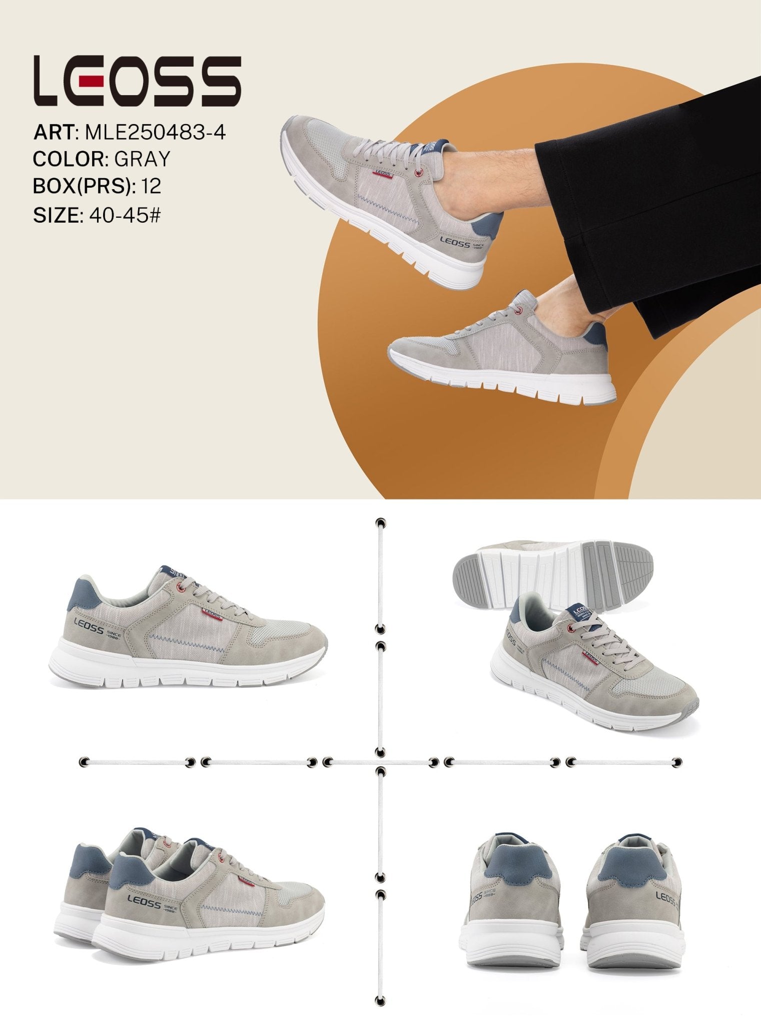 Casual Shoes Man Mle250483 - 4 - Fornitura all'ingrosso di Sneakers uomo da Jomix Shoes B2B