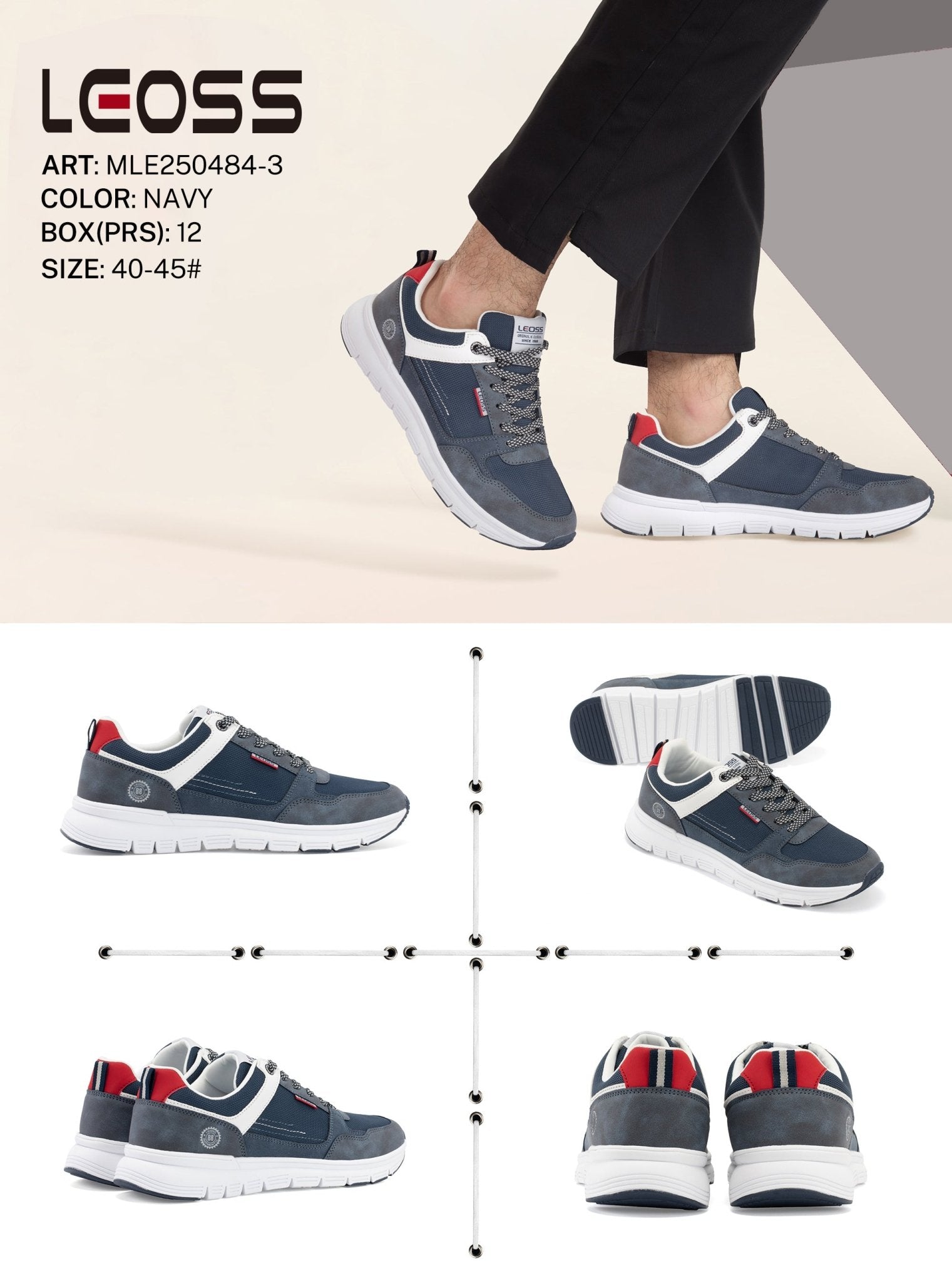Casual Shoes Man Mle250484 - 3 - Fornitura all'ingrosso di Scarpe Uomo da Jomix Shoes B2B