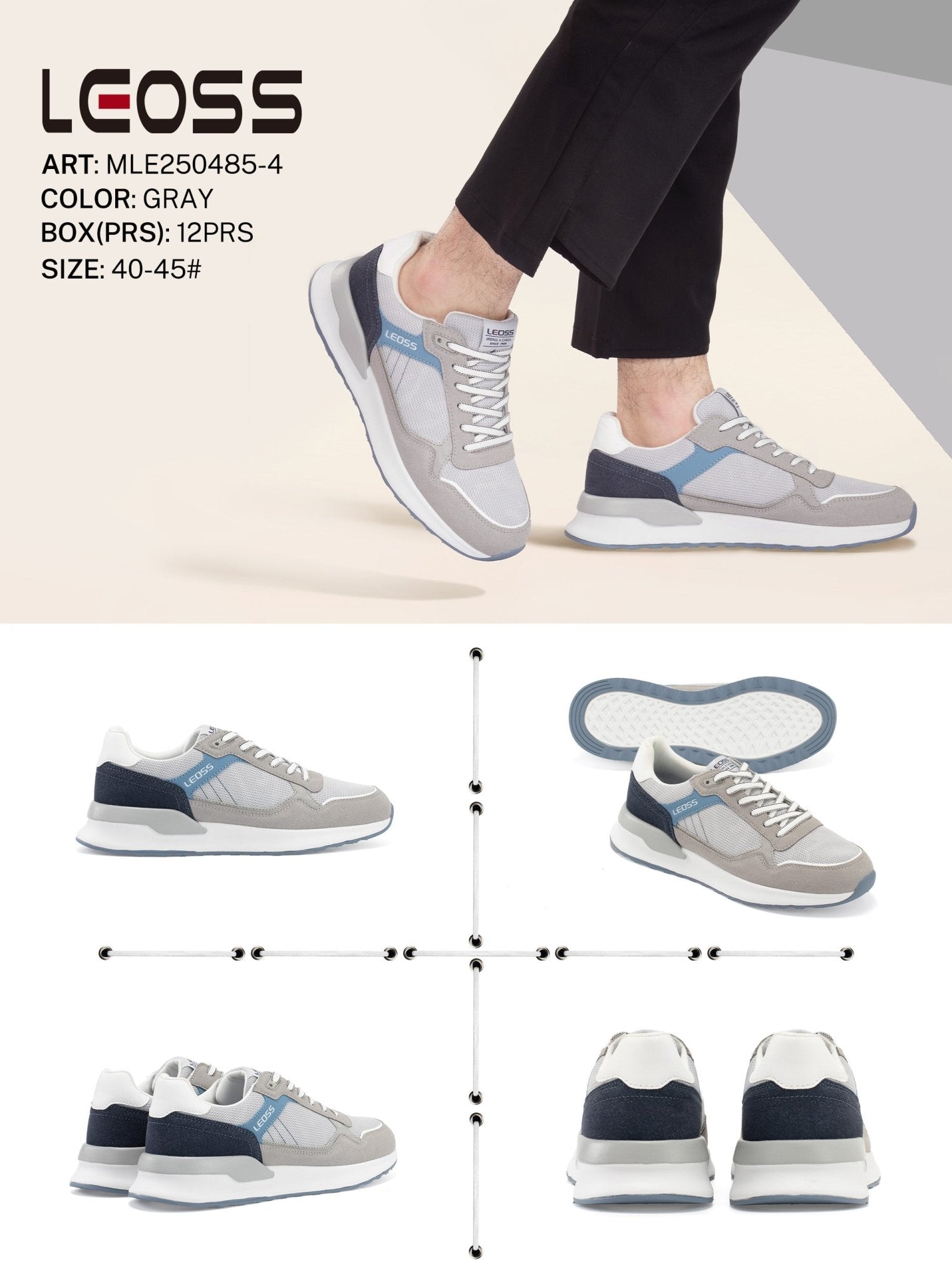 Casual Shoes Man Mle250485 - 4 - Fornitura all'ingrosso di Scarpe Uomo da Jomix Shoes B2B