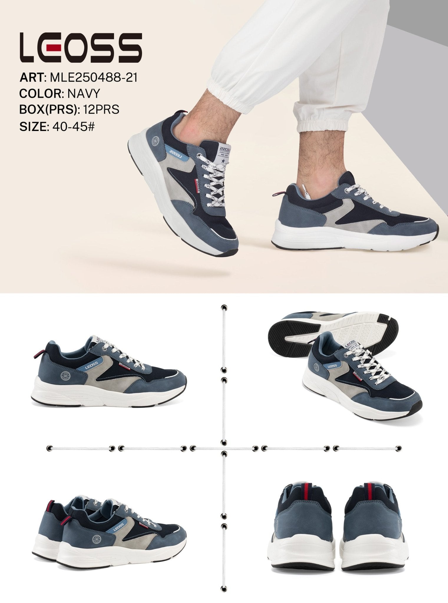 Casual Shoes Man Mle250488 - 21 - Fornitura all'ingrosso di Sneakers uomo da Jomix Shoes B2B