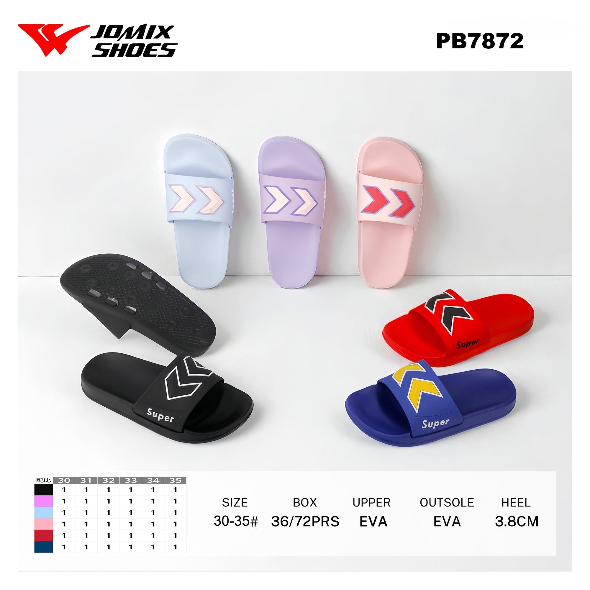 Ciabatte da Bambini 30-35 PB7872 - Fornitura all'ingrosso di Ciabatte Bambini da Jomix Shoes B2B